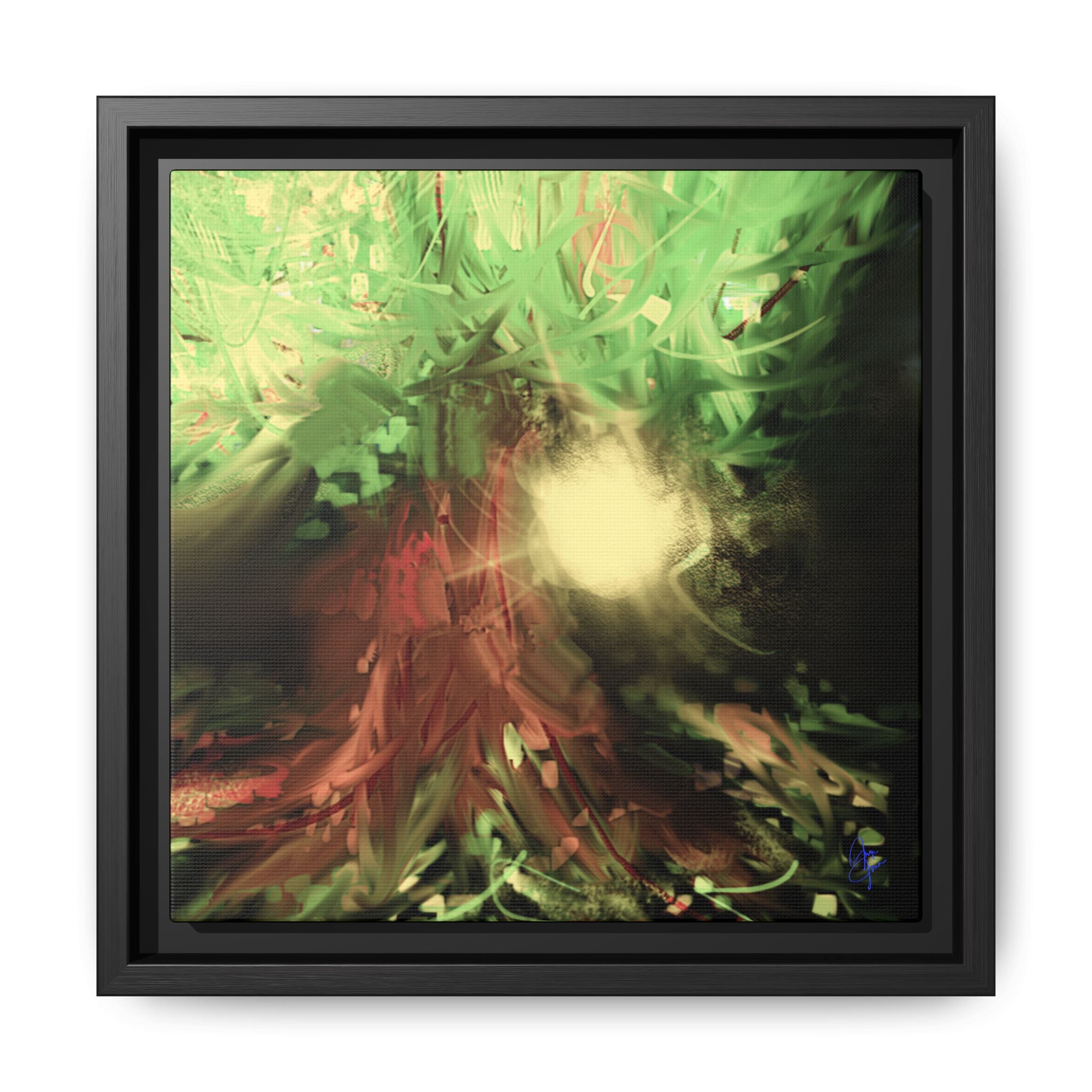 Sunset Tree Matte Canvas Framed Wall Art