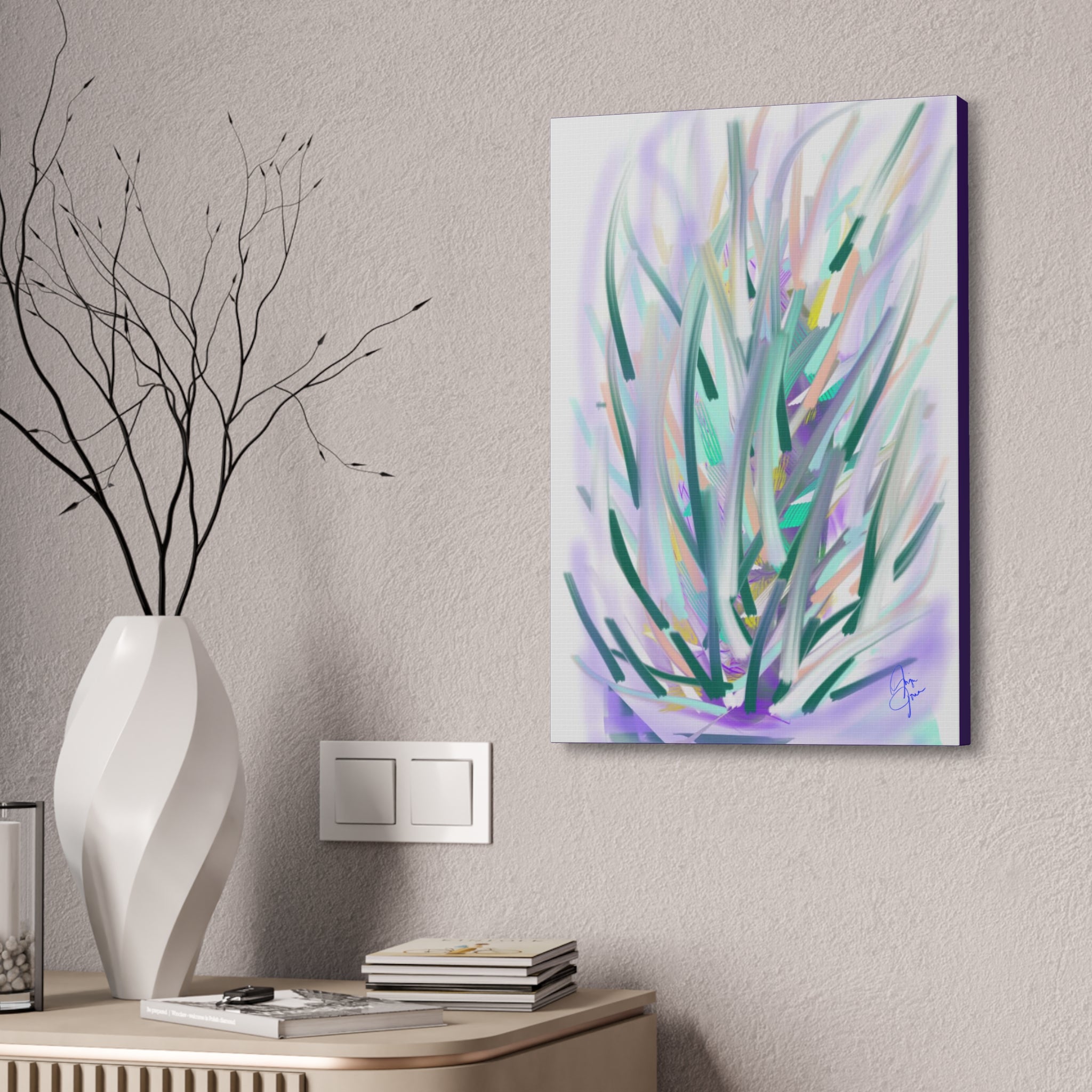 Abstract Pastel Grass Canvas Print — Stretched 1.5"