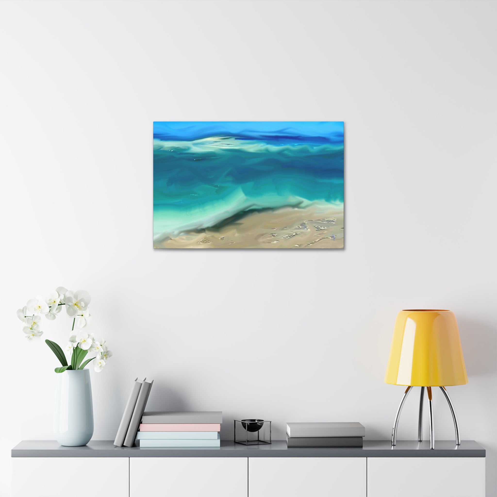 Ocean Waves Canvas Wall Art — Coastal Beach Seascape Canvas Print