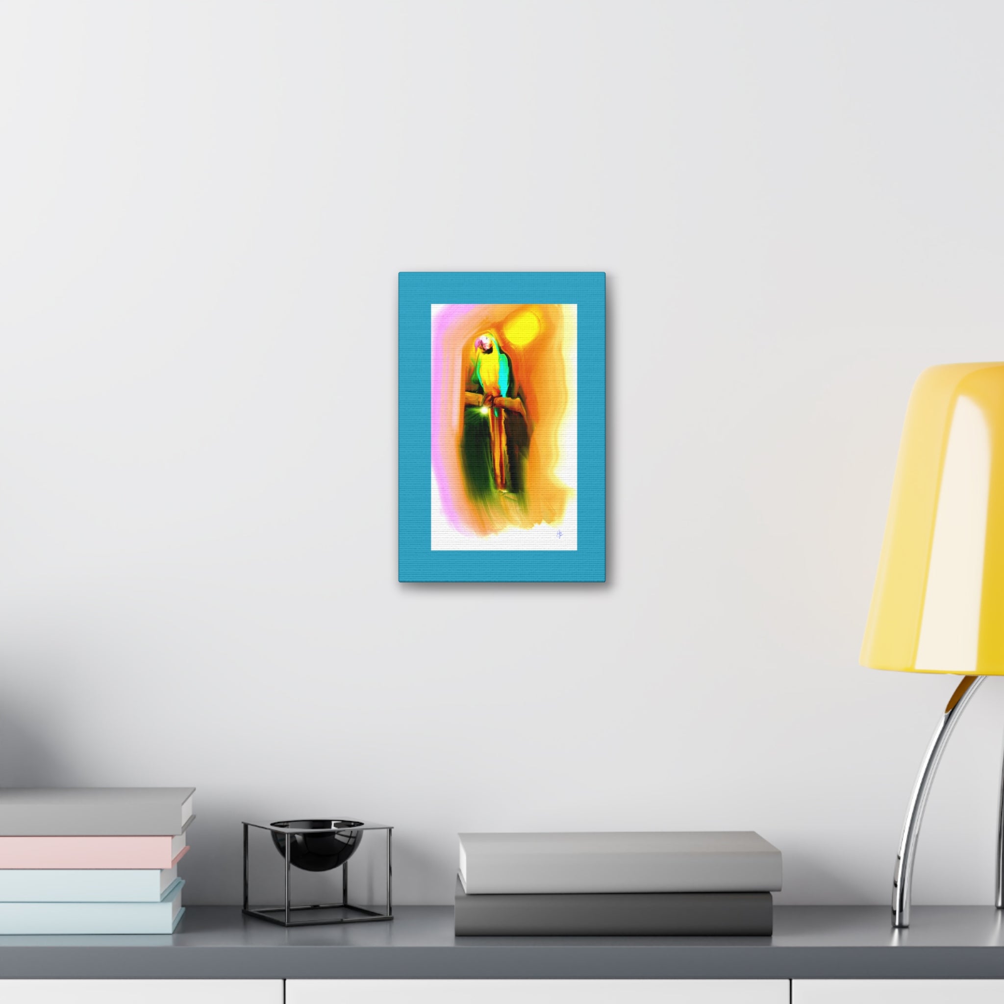 Tropical Parrot Canvas Print — Vibrant Sunlit Bird Wall Art