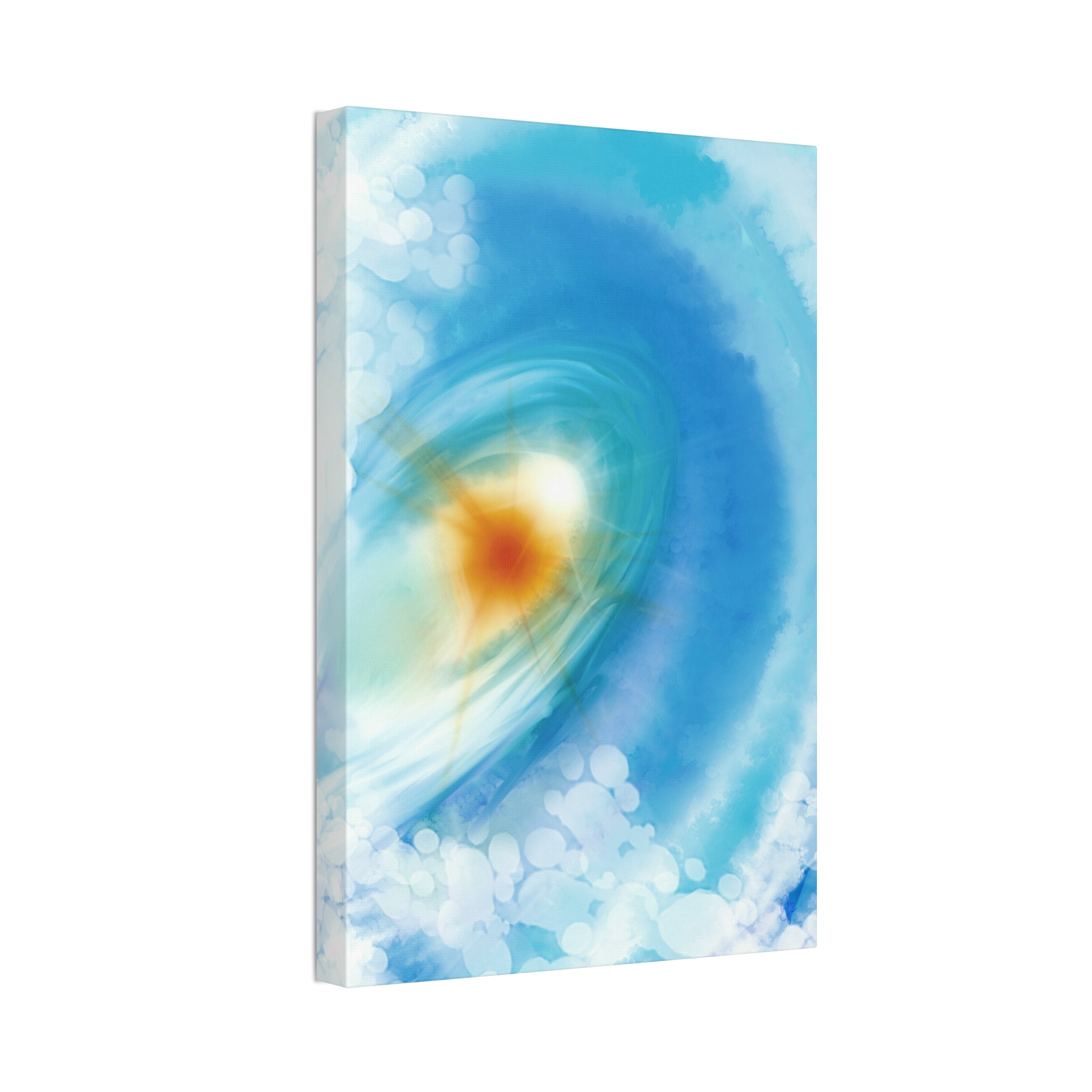 Abstract Ocean Vortex Canvas Print — Blue Swirl Wall Art