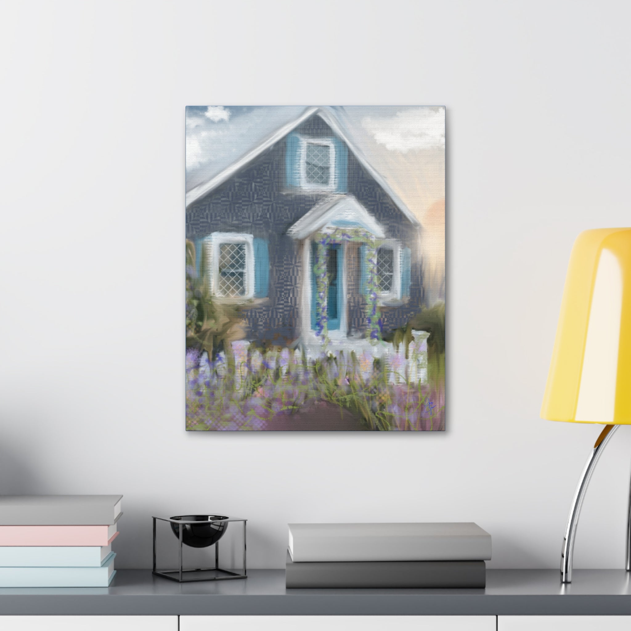 Coastal Cottage Garden Canvas Print — Stretched 1.5" Wall Art