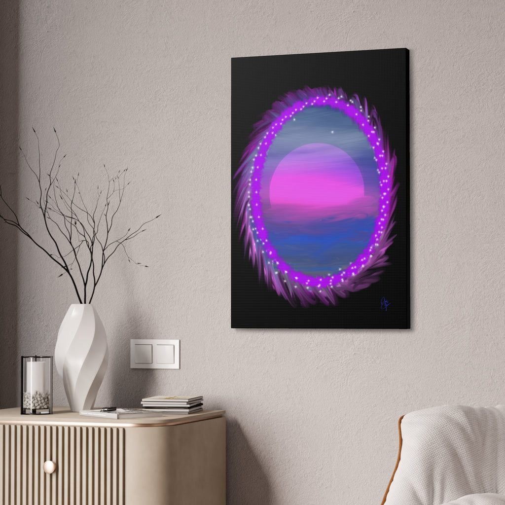 Stretched Canvas - Neon Dream Portal Sunset Wall Art