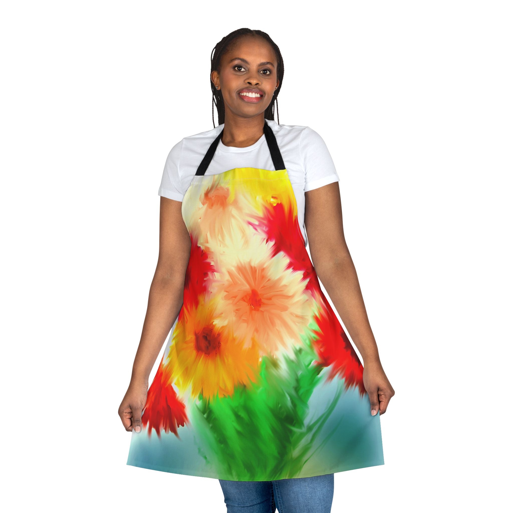 Floral Watercolor Apron — Bright Bouquet Kitchen Apron