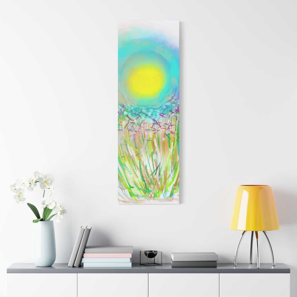 Sunlit Meadow Abstract Canvas Art — Bright Floral Wall Decor