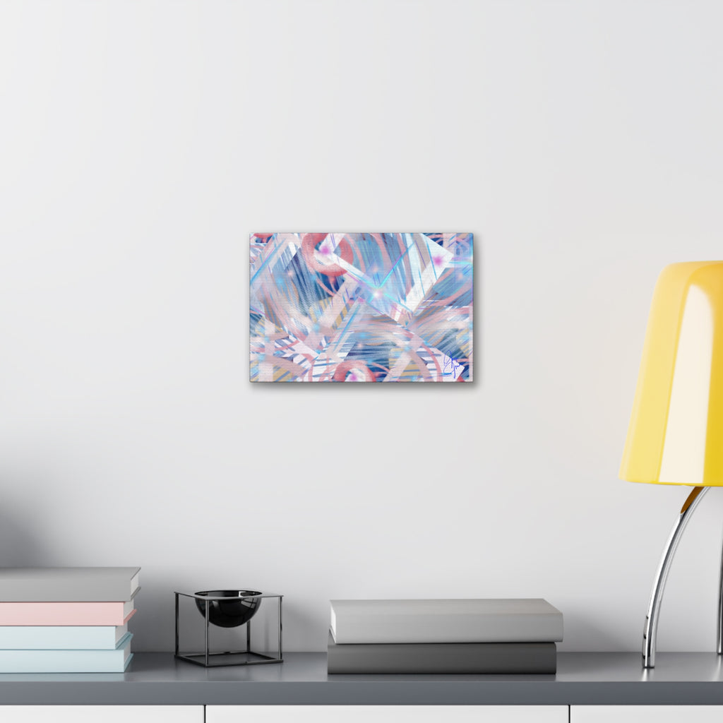Abstract Pastel Flamingo Canvas Stretch 1.5" - Modern Tropical Wall Art