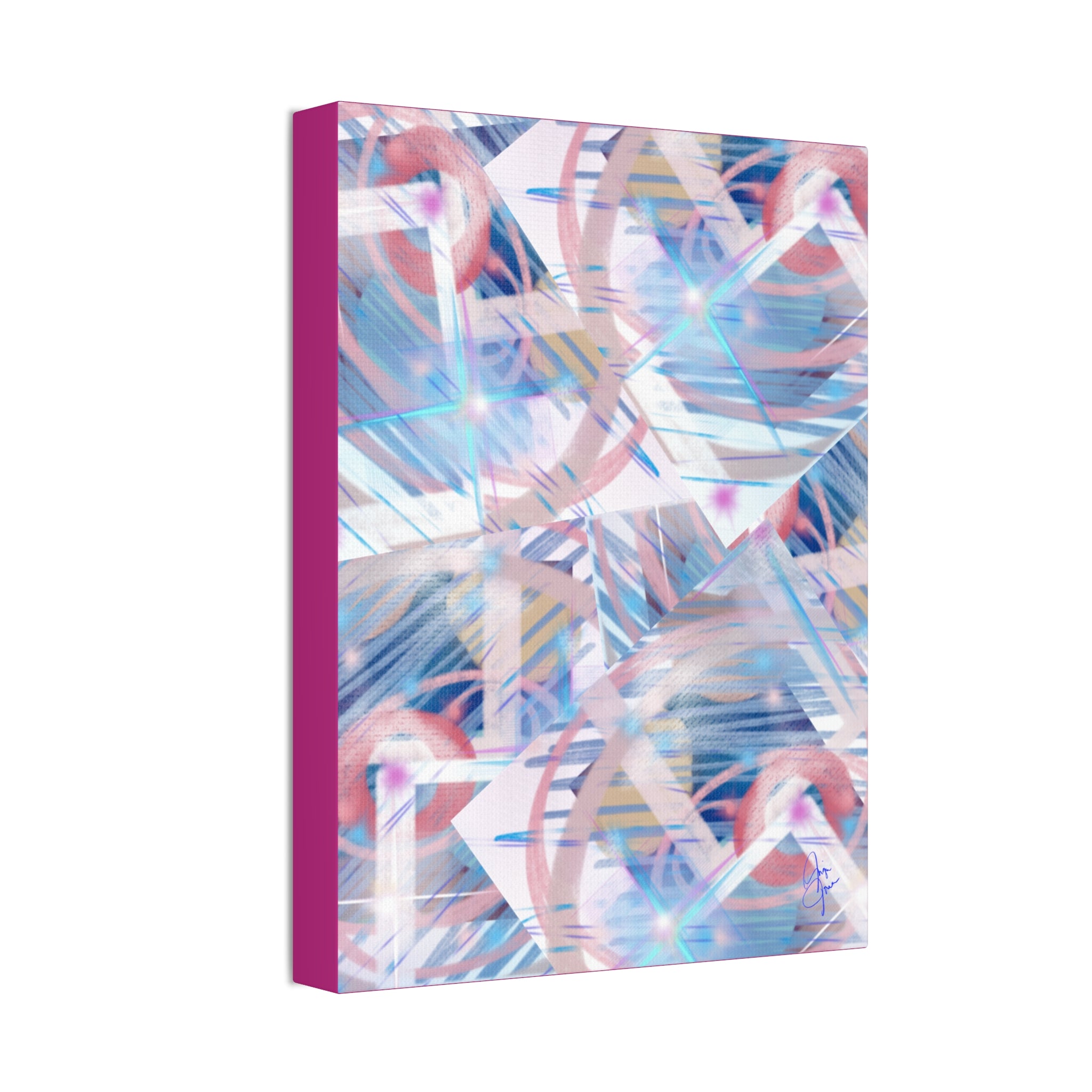Abstract Pastel Flamingo Canvas Stretch 1.5" - Modern Tropical Wall Art
