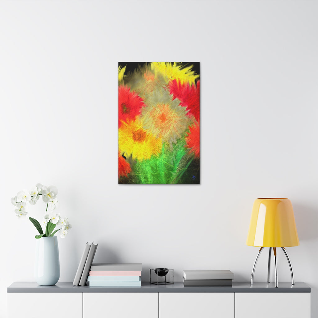 Abstract Rainbow Pumpkin Canvas Stretched 1.5" – Colorful Fall Wall Art