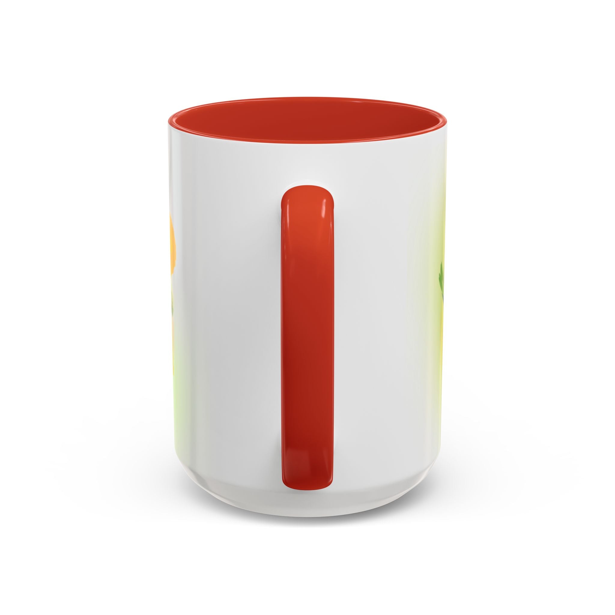 Sunlit Daisy Accent Coffee Mug — Yellow Floral 11/15oz