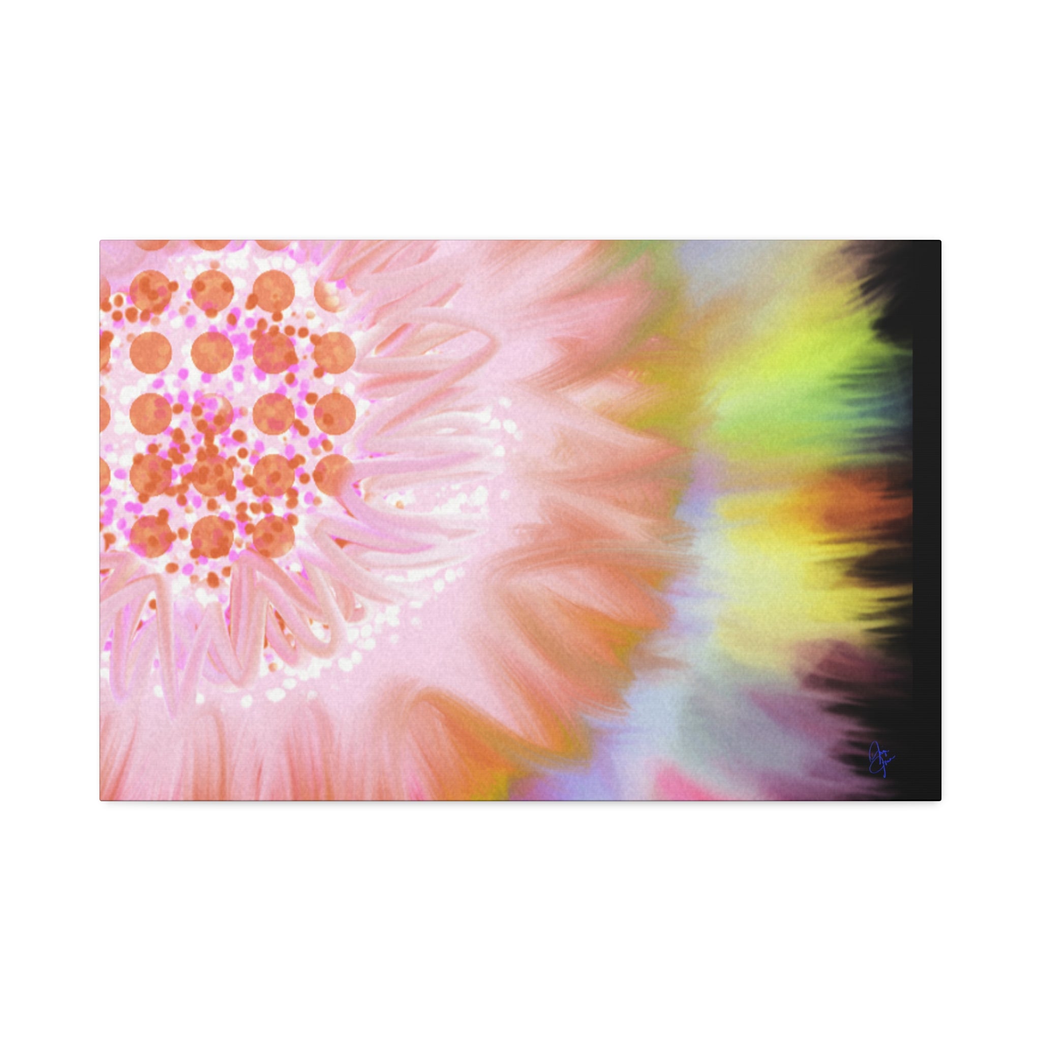 Abstract Floral Burst Canvas Stretched 1.5" — Colorful Sunflower Wall Art