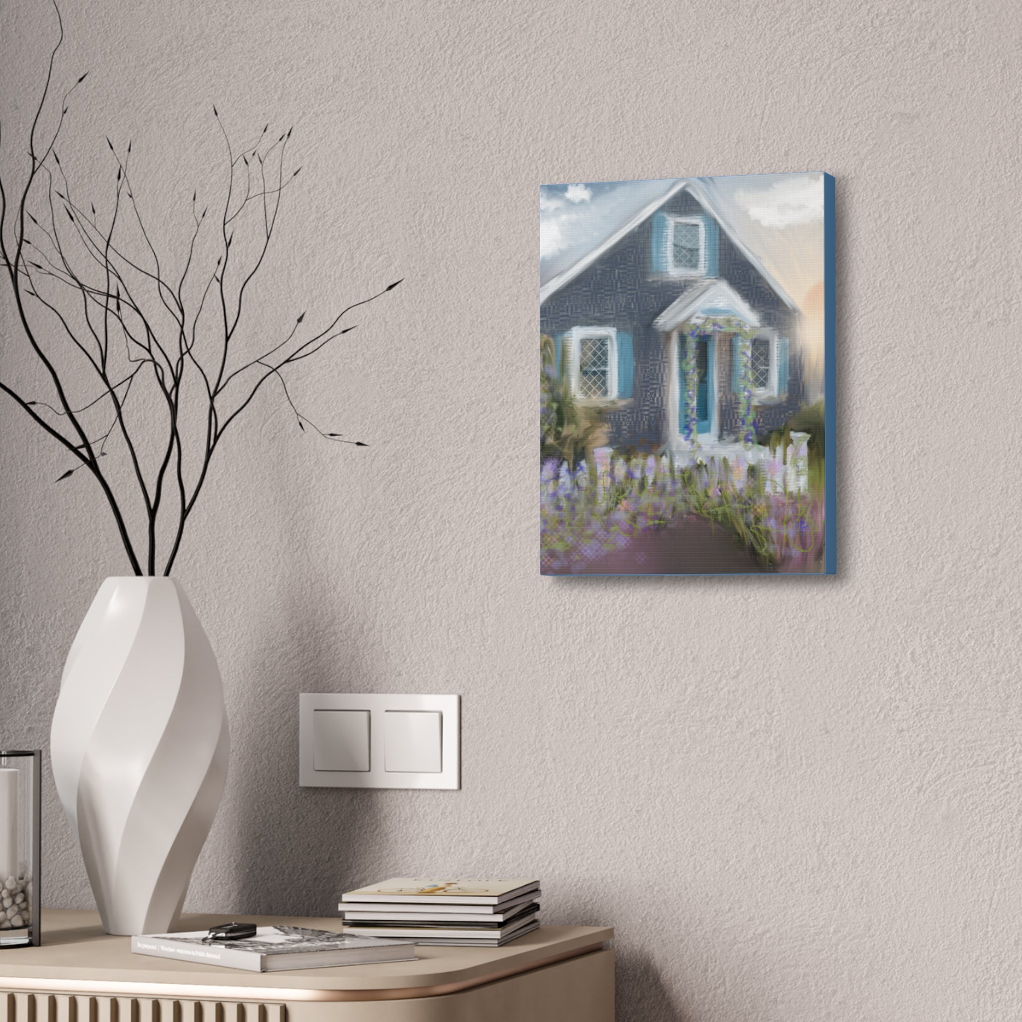 Coastal Cottage Garden Canvas Print — Stretched 1.5" Wall Art