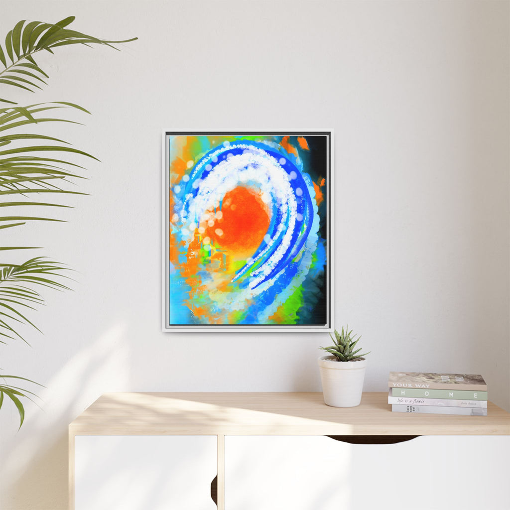 Abstract Ocean Wave Matte Canvas Print — Framed Multi‑Color Wall Art
