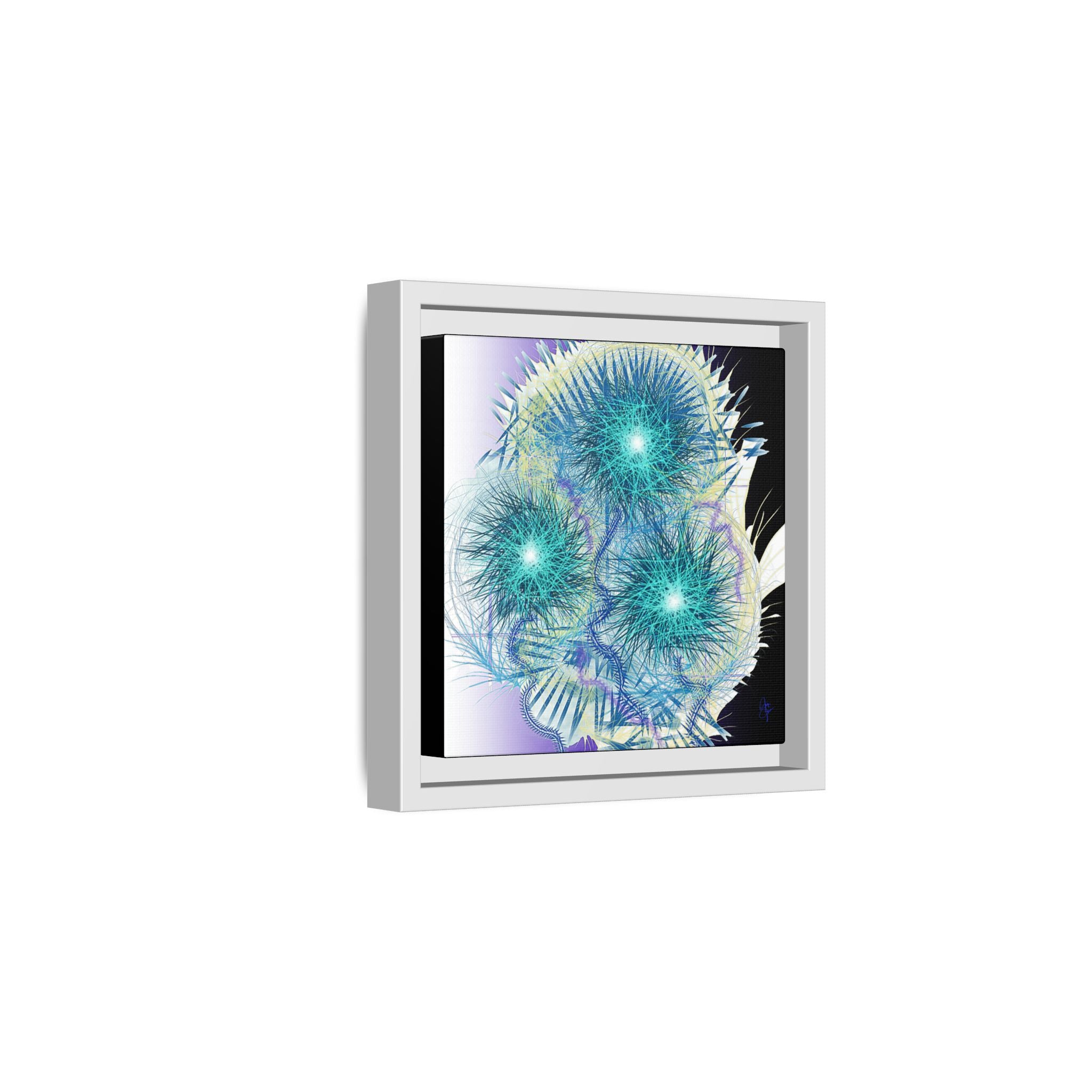 Dandelion Abstract Print Matte Canvas Framed Wall Art
