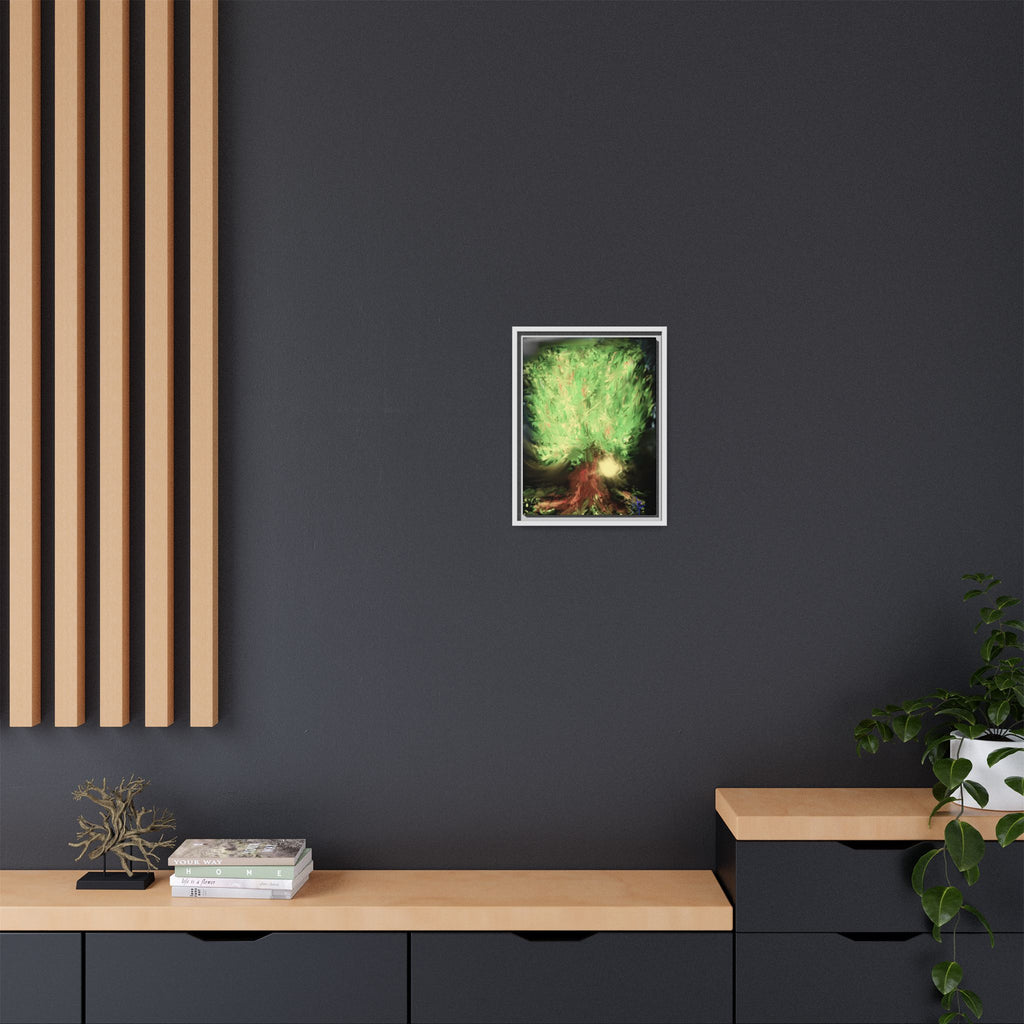 Sunset Tree Matte Canvas Framed Wall Art