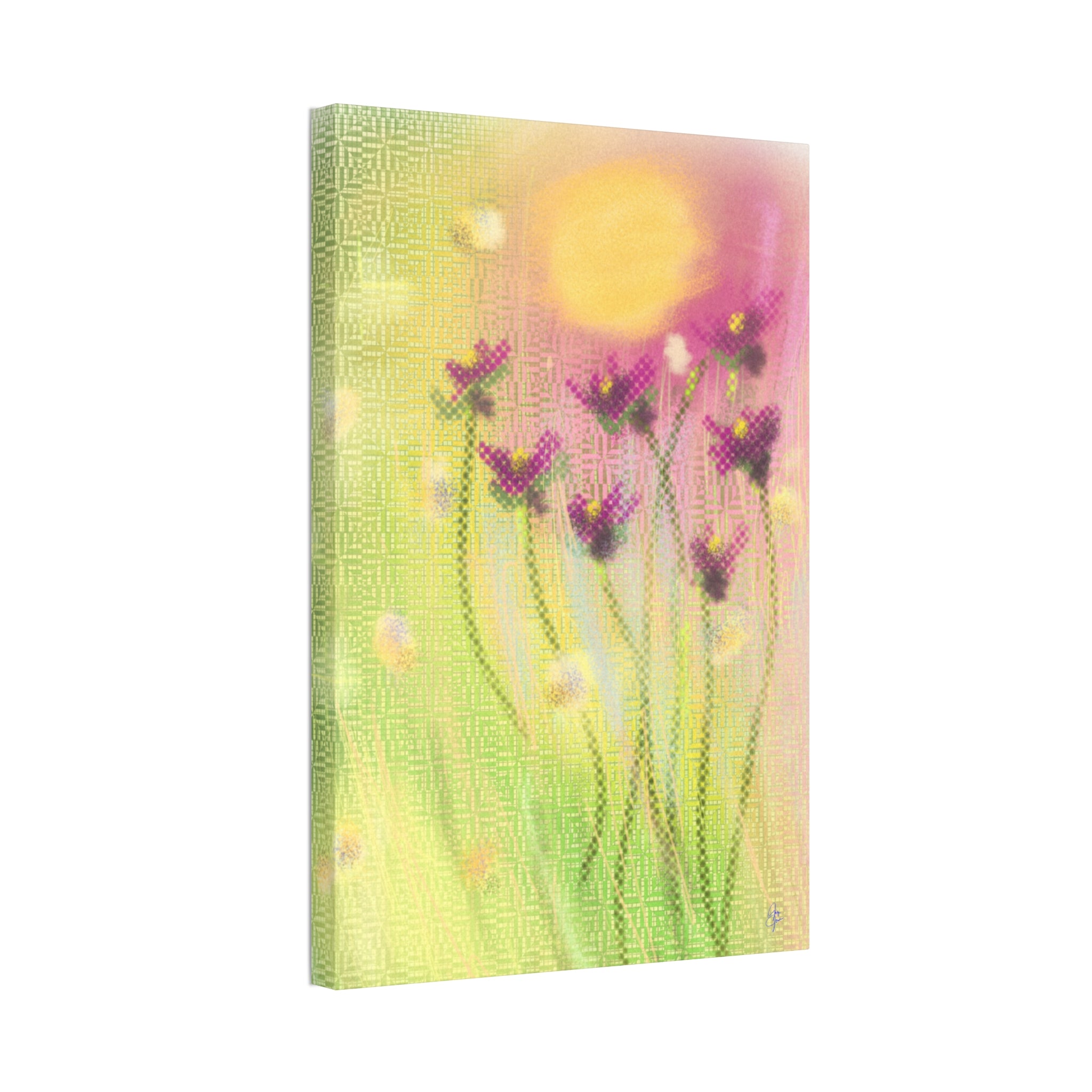 Spring Meadow Floral Canvas Stretched Wall Art (1.5" Depth)