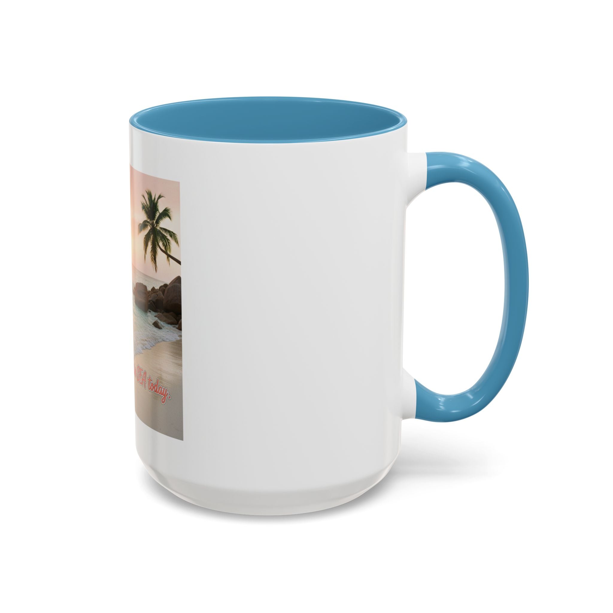 Tropical Beach Coffee Mug — Sunset Palm Ocean Accent Mug (11/15 oz)