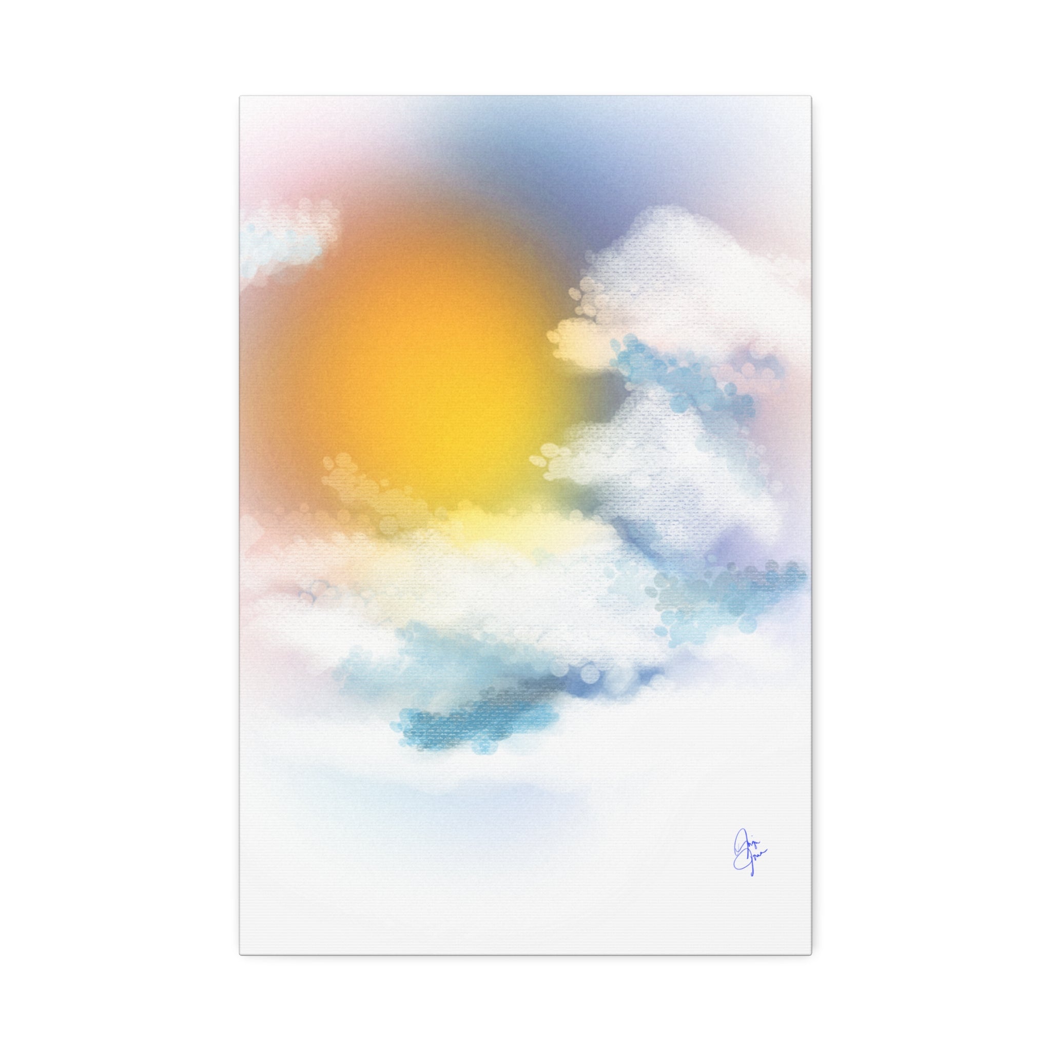 Sunrise Sky Canvas Print — Soft Cloud Wall Art, Serene Morning Decor