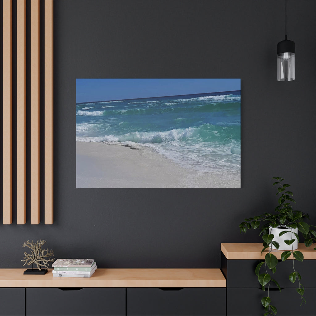 Seaside Waves Matte Canvas Print — Stretched Beach Wall Art