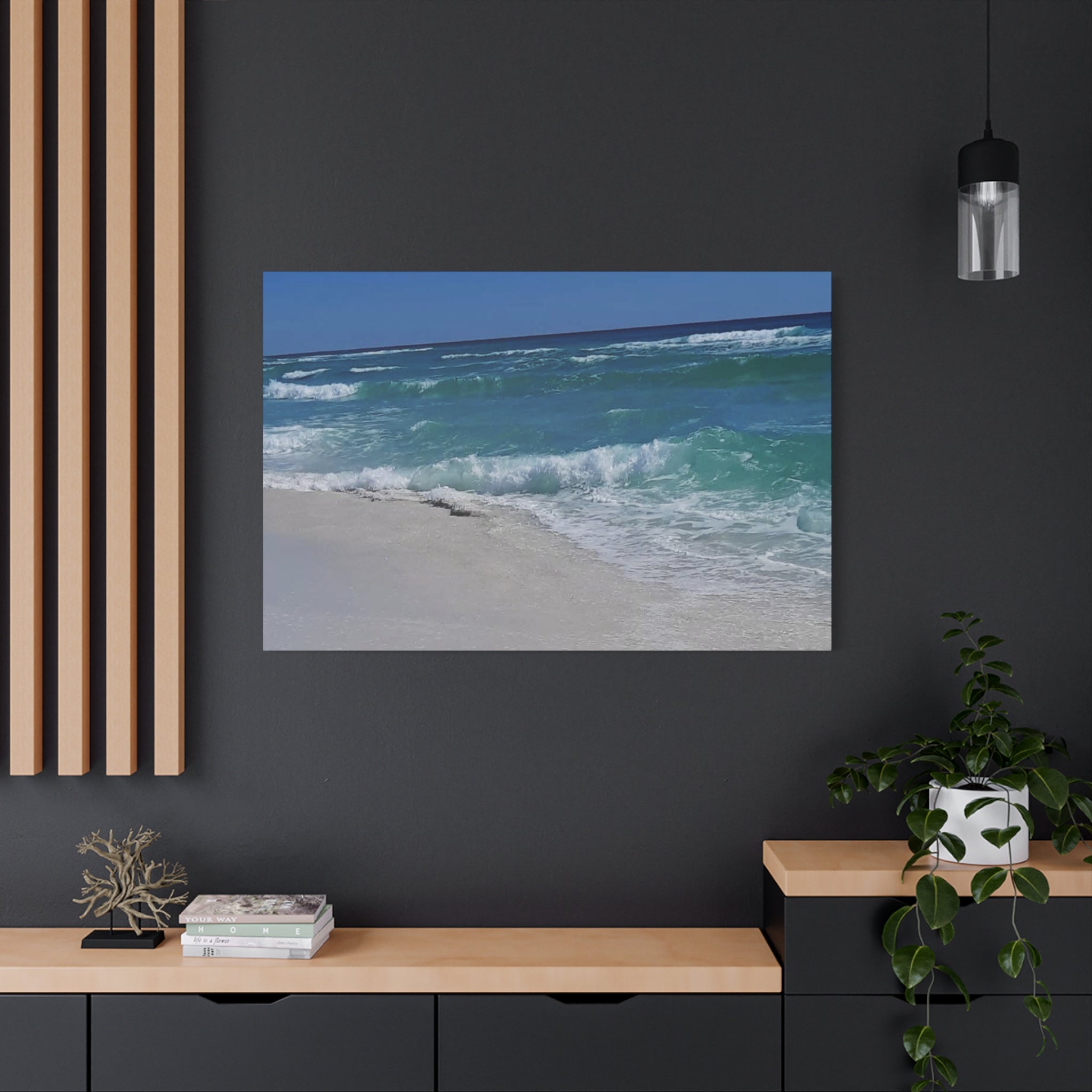 Seaside Waves Matte Canvas Print — Stretched Beach Wall Art