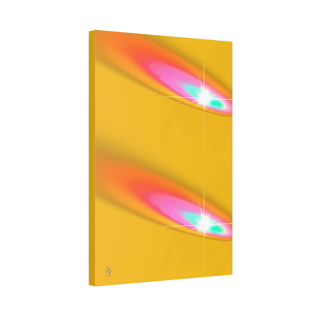Abstract Neon Comet Canvas — Vibrant Turquoise & Pink Stretched Wall Art (1.5" Depth)