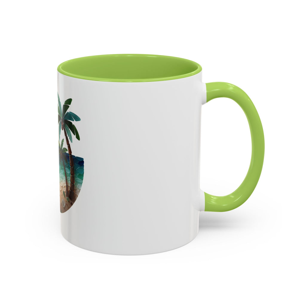 Sunset Beach Coffee Mug — Tropical Palm Ocean Sunrise Accent Mug (11/15oz)