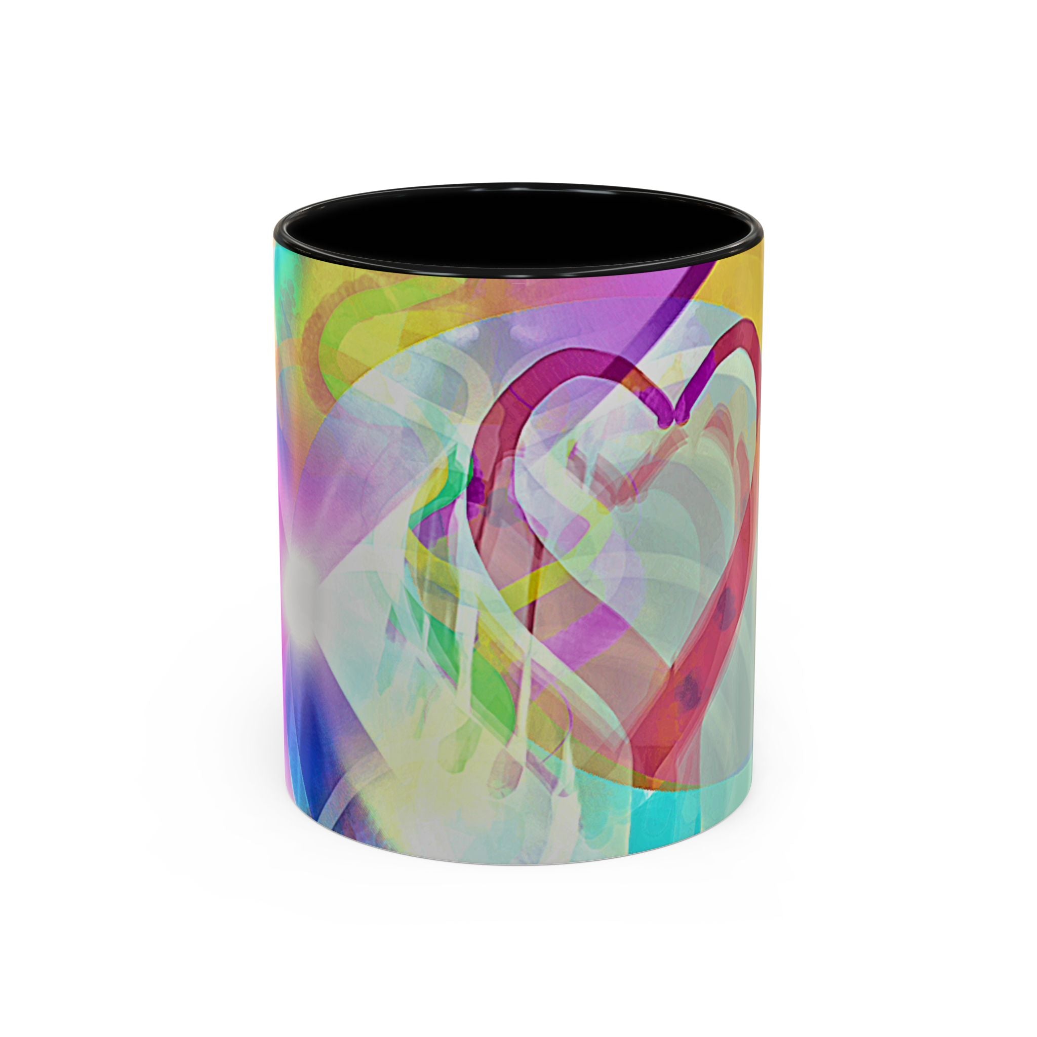 Colorful Heart Coffee Mug – Vibrant Abstract Love Accent Mug (11/15oz)