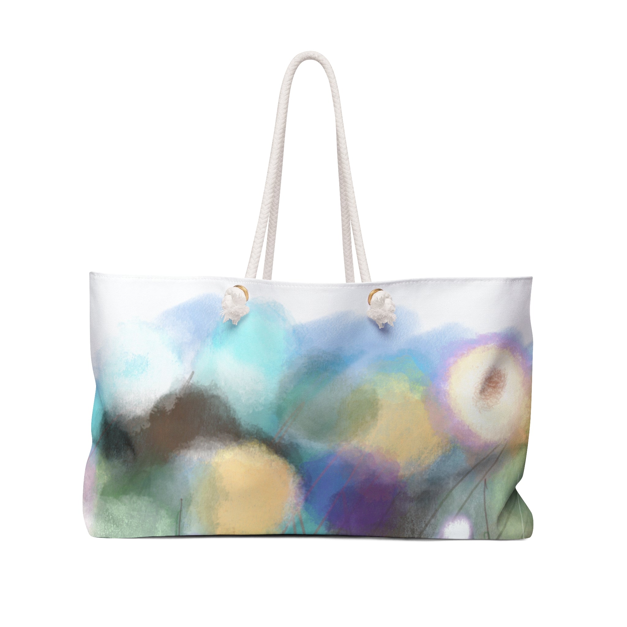 Floral Watercolor Weekender Bag — Pastel Garden Travel Tote