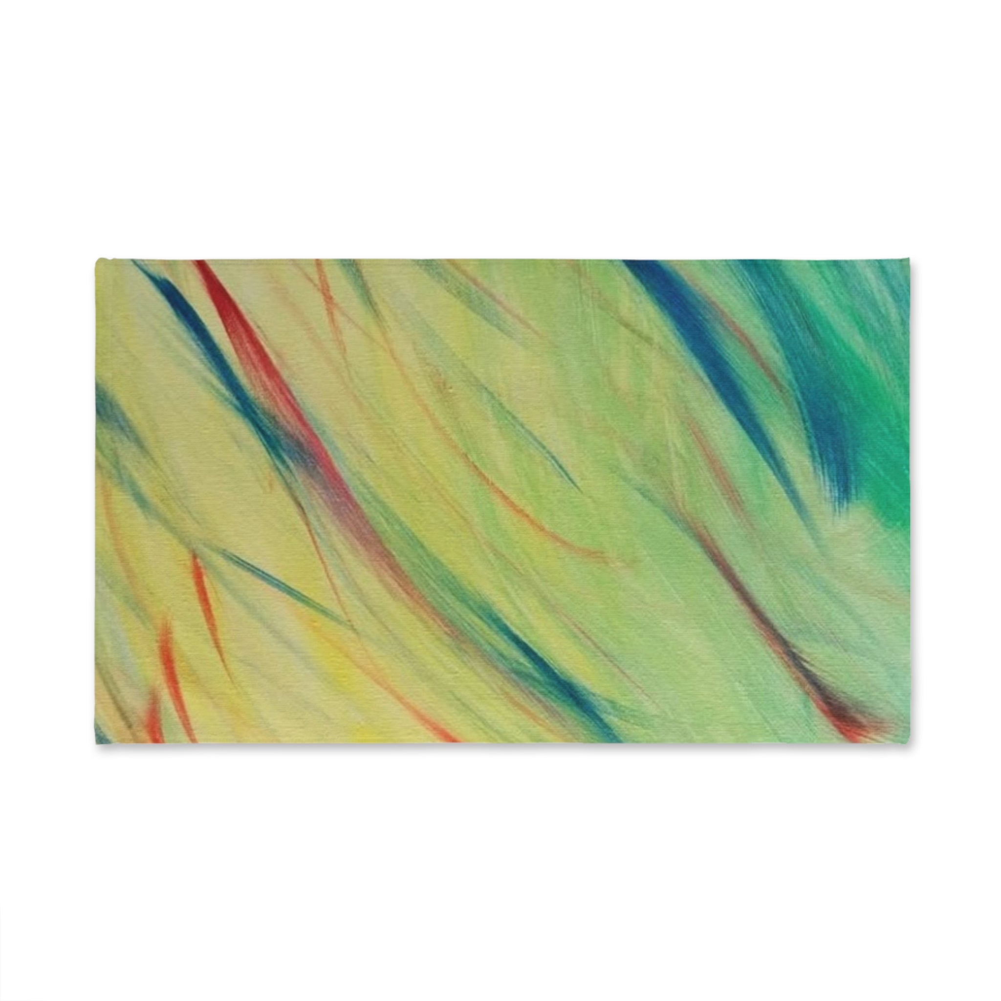 Abstract Pastel Streaks Hand Towel – Soft Green & Teal Decorative Kitchen Towel
