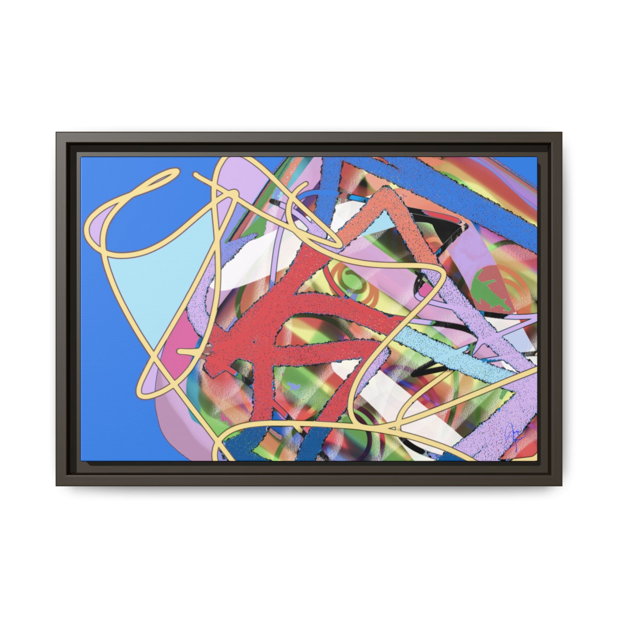 Abstract Multi‑Color Framed Canvas Art – Vibrant Modern Wall Decor