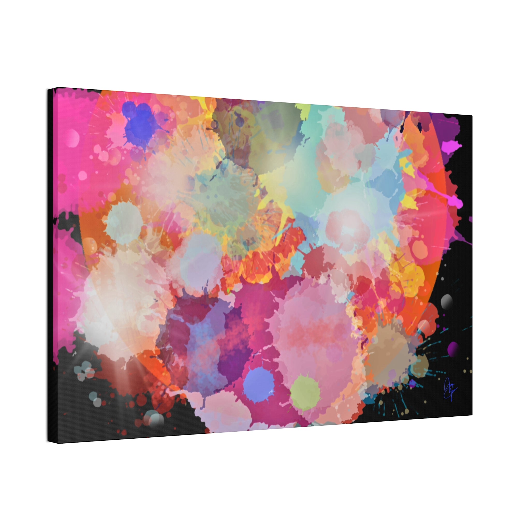 Abstract Color Splash Canvas Print — Vibrant Watercolor Ink Splash Wall Art