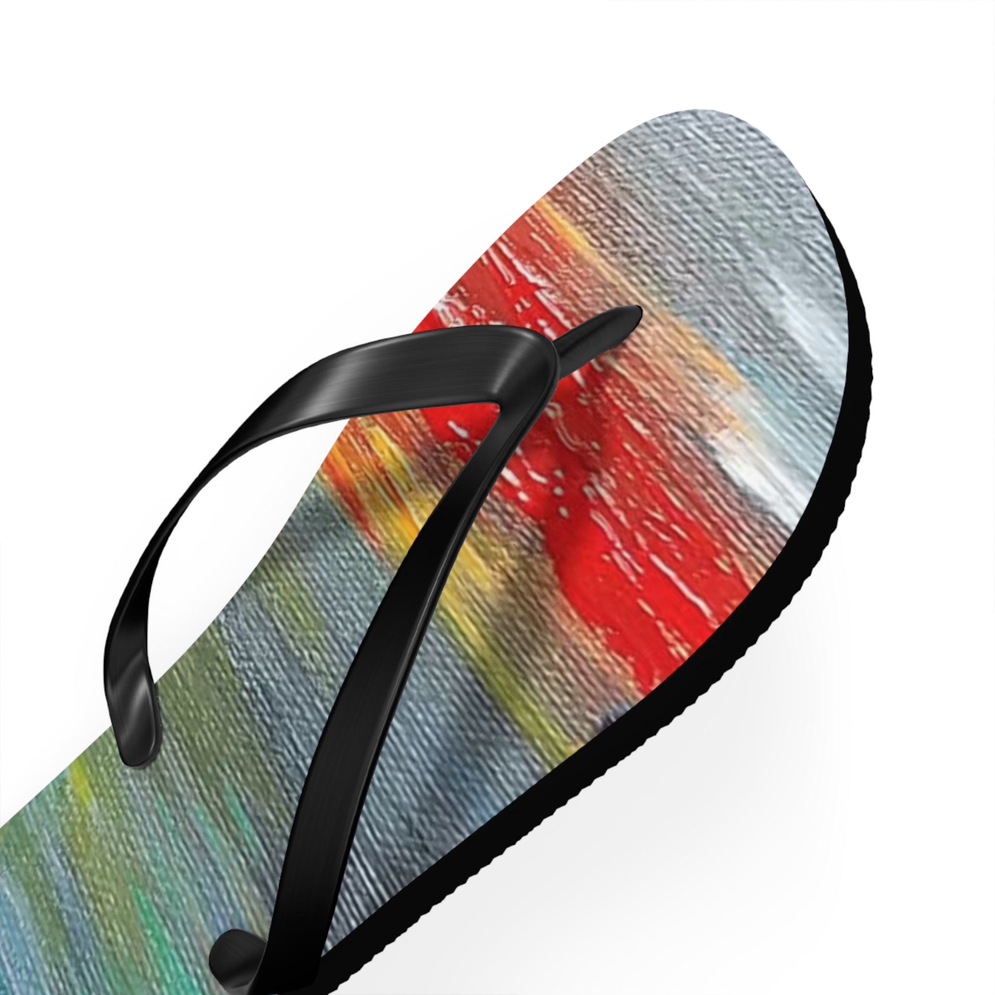 Watercolor Sunset Flip Flops — Colorful Beach Sandal for Summer & Vacation