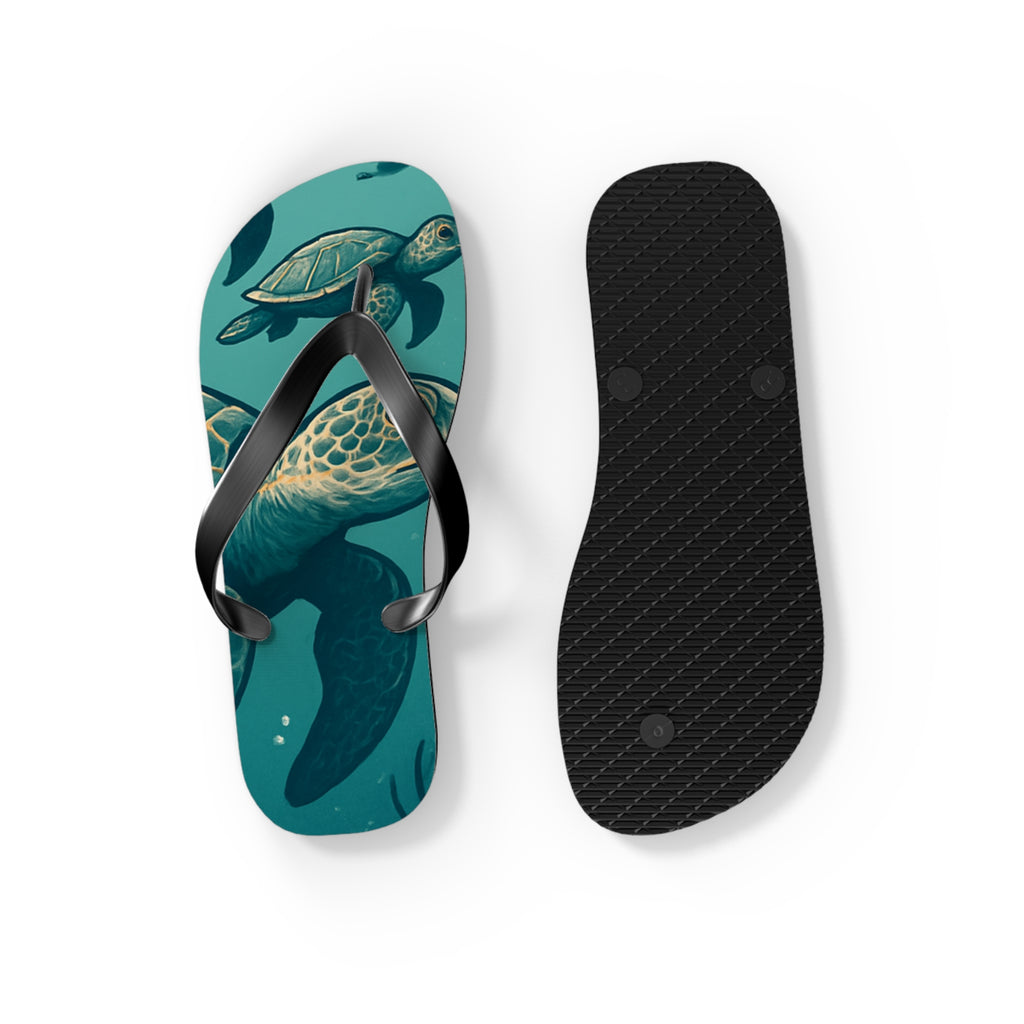 Turtle Print Flip Flops for Beach Lovers