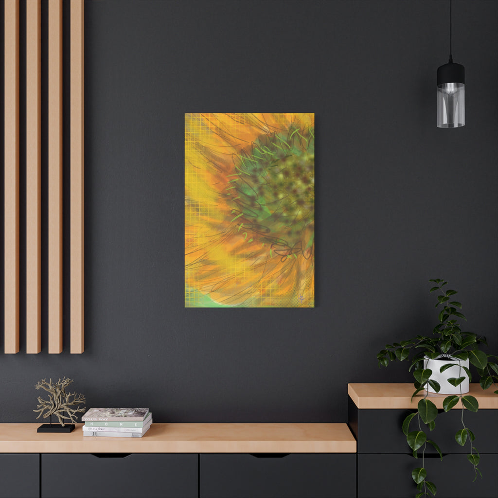 Sunflower Burst Matte Canvas Wall Art — Orange Stretched Canvas Print