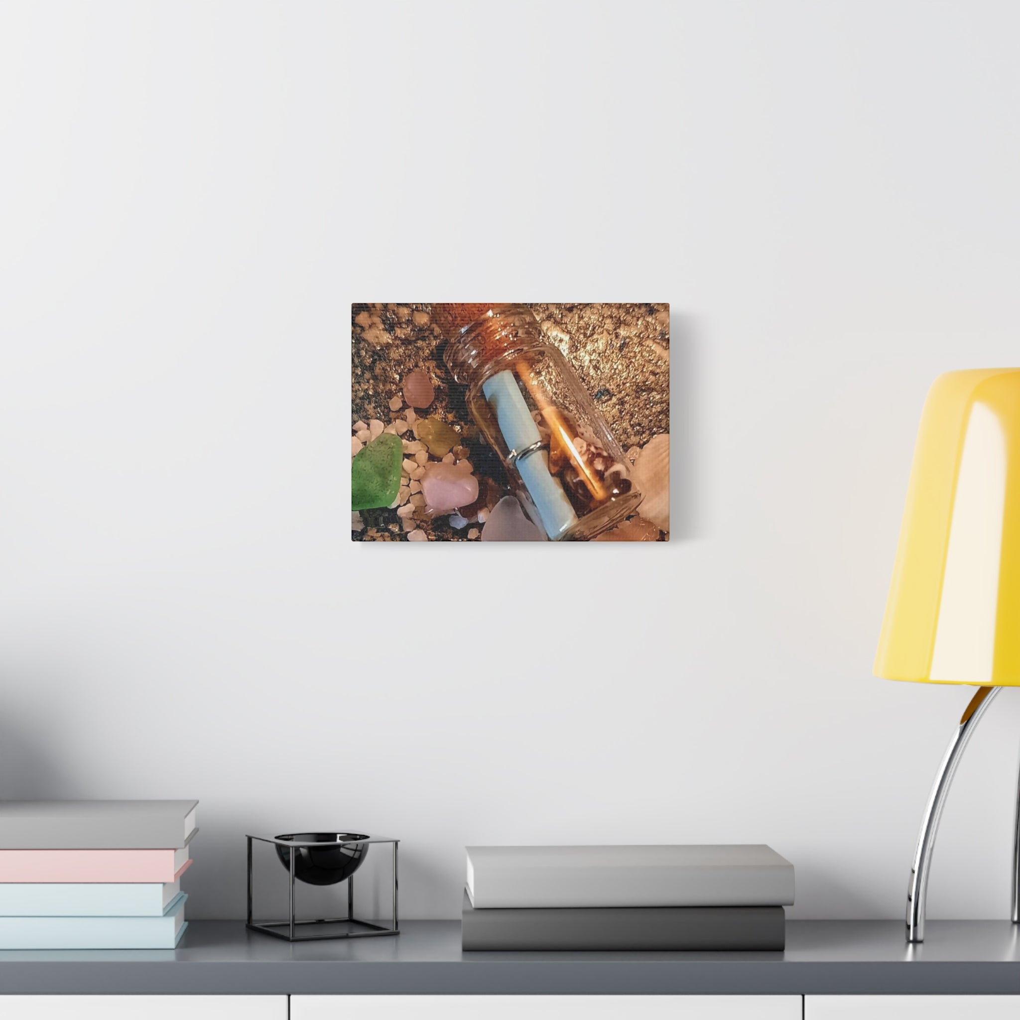 Decorative Matte Canvas Wall Art - Beach-Inspired Message in a Bottle