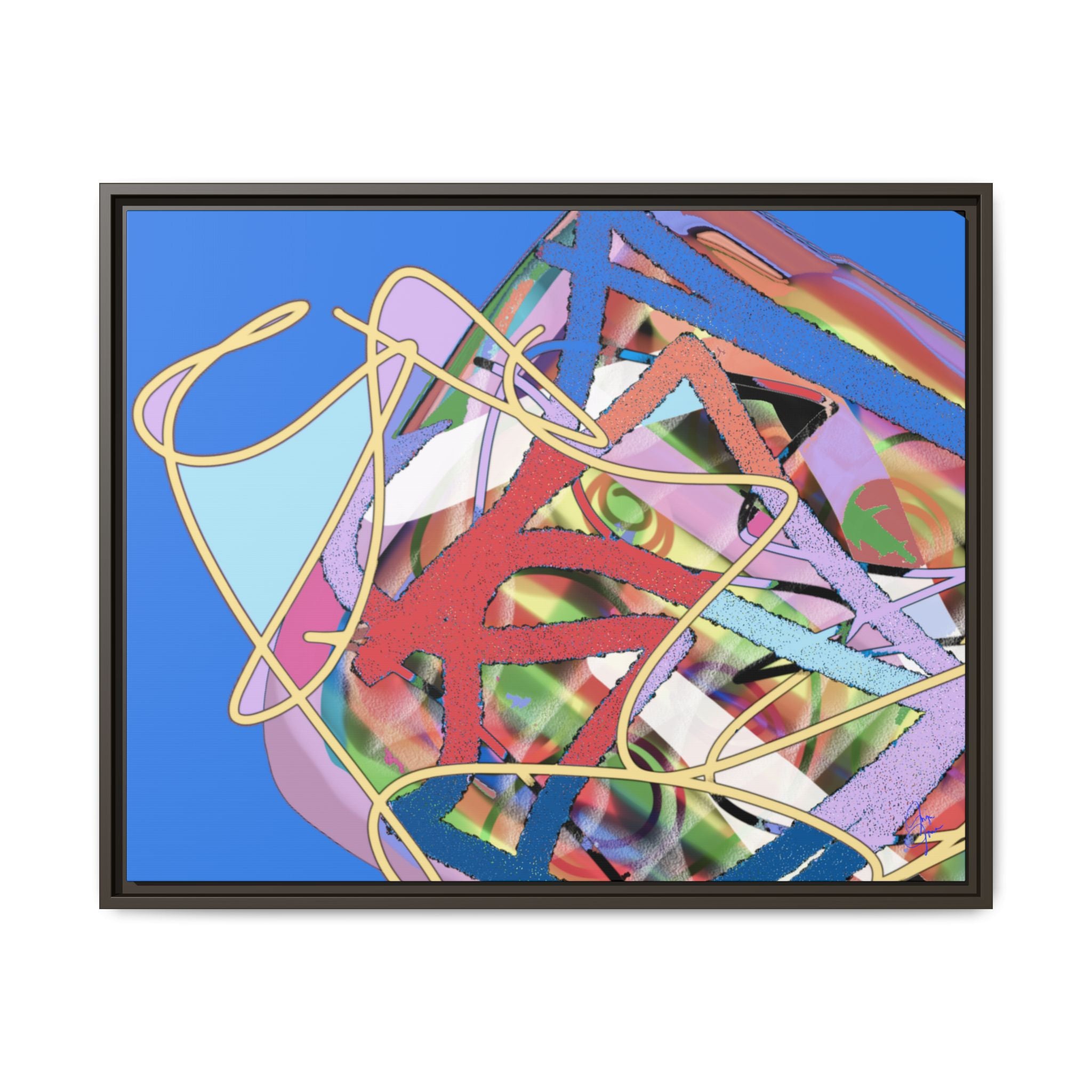Abstract Multi‑Color Framed Canvas Art – Vibrant Modern Wall Decor