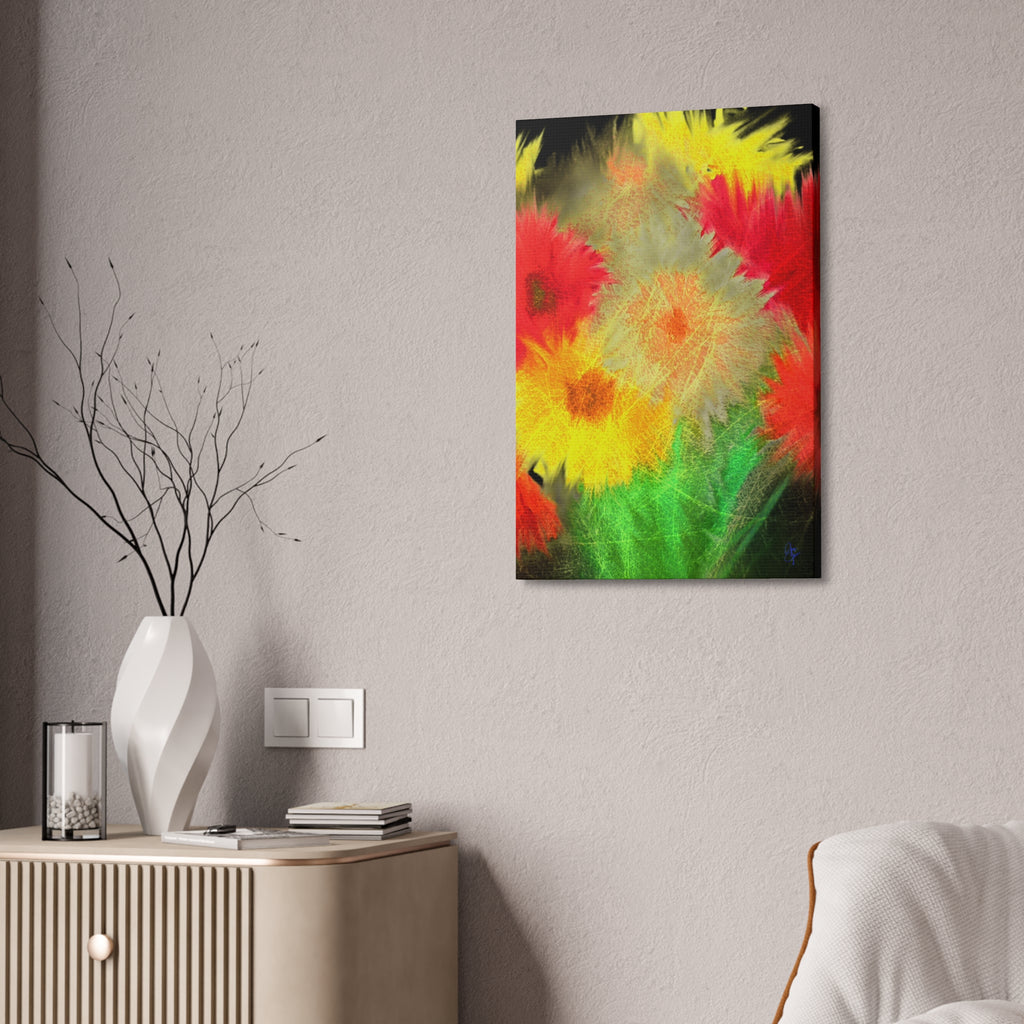 Abstract Rainbow Pumpkin Canvas Stretched 1.5" – Colorful Fall Wall Art