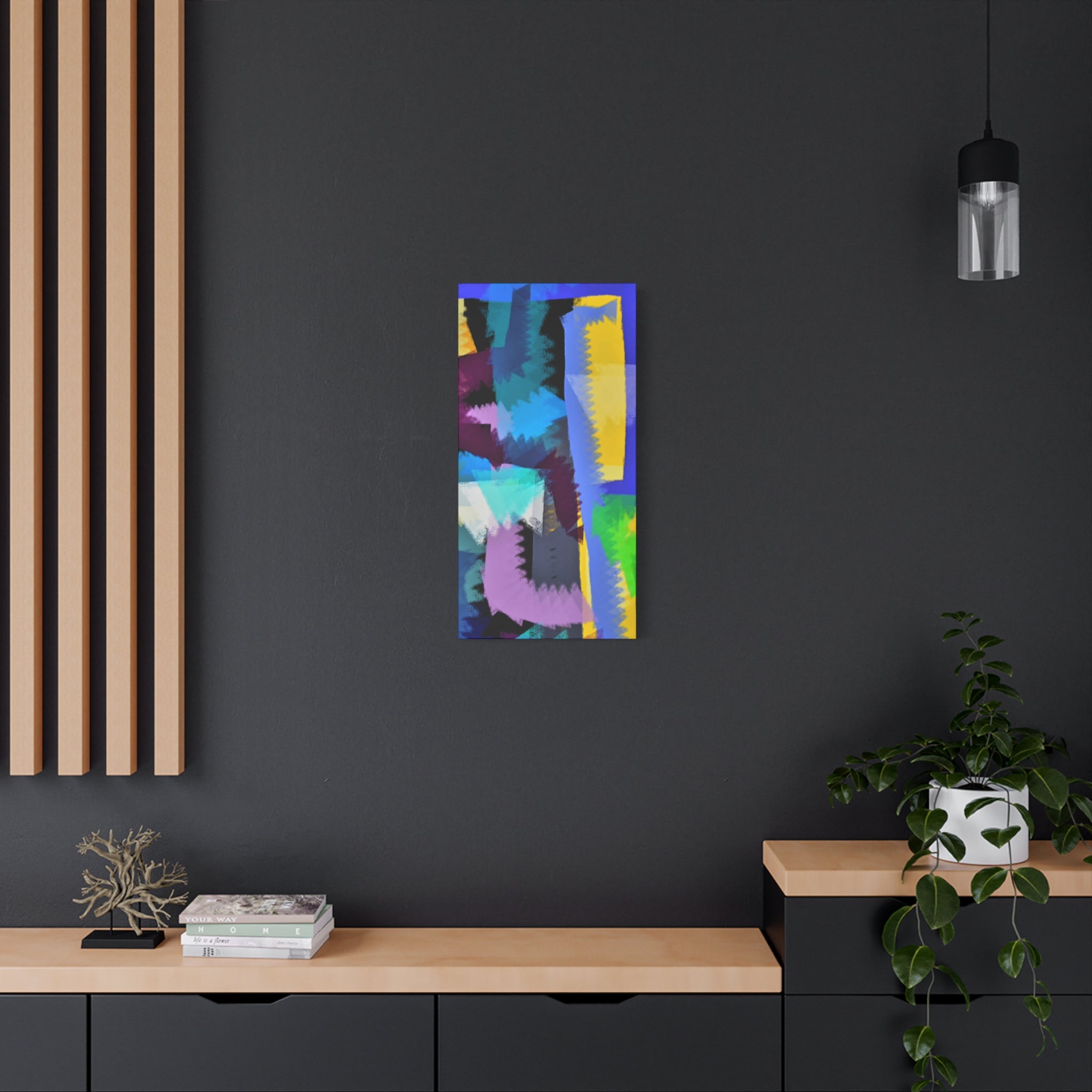 Abstract Color Burst Canvas Print — Vibrant Geometric Wall Art