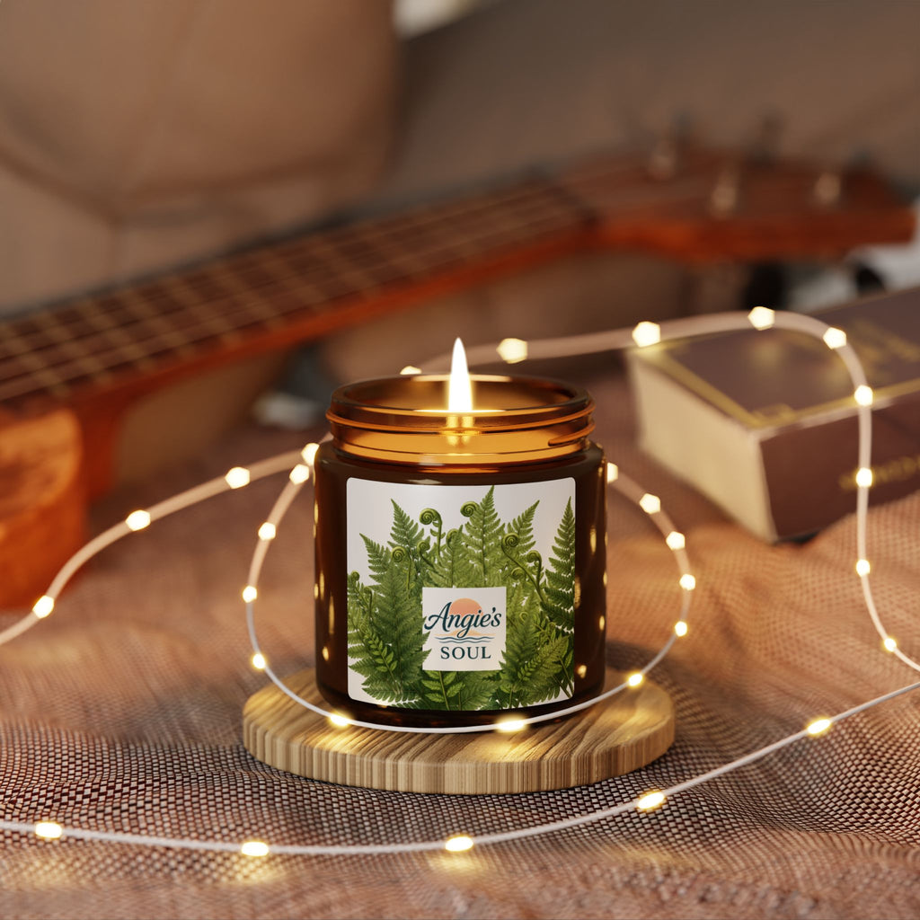 Fern & Fresh Soy Candle — Amber Jar Scented Candle (Angie’s Soul)