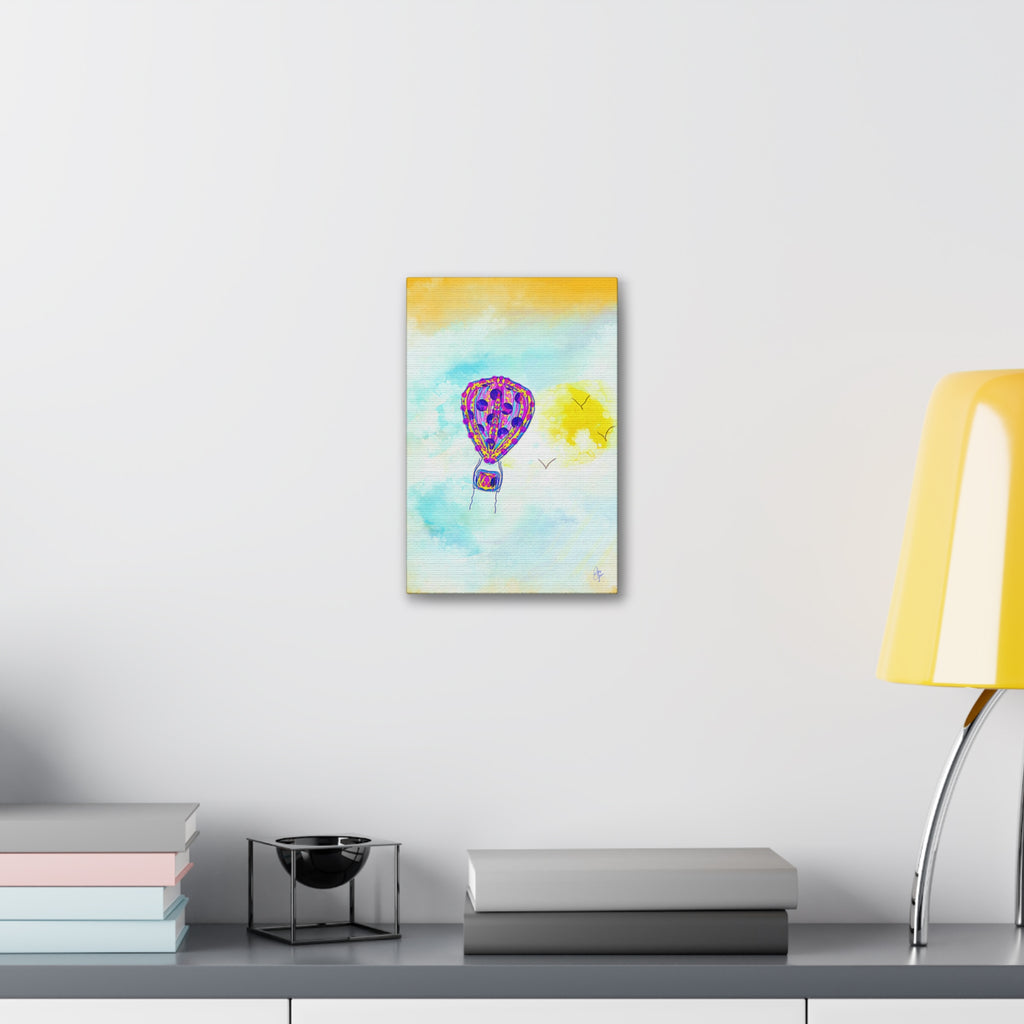 Hot Air Balloon Canvas Art – Whimsical Sunshine Nursery Wall Décor (Stretched Canvas)