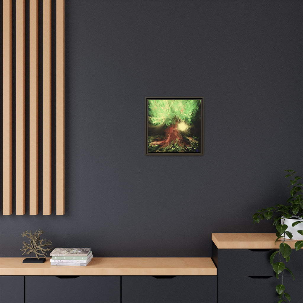 Sunset Tree Matte Canvas Framed Wall Art