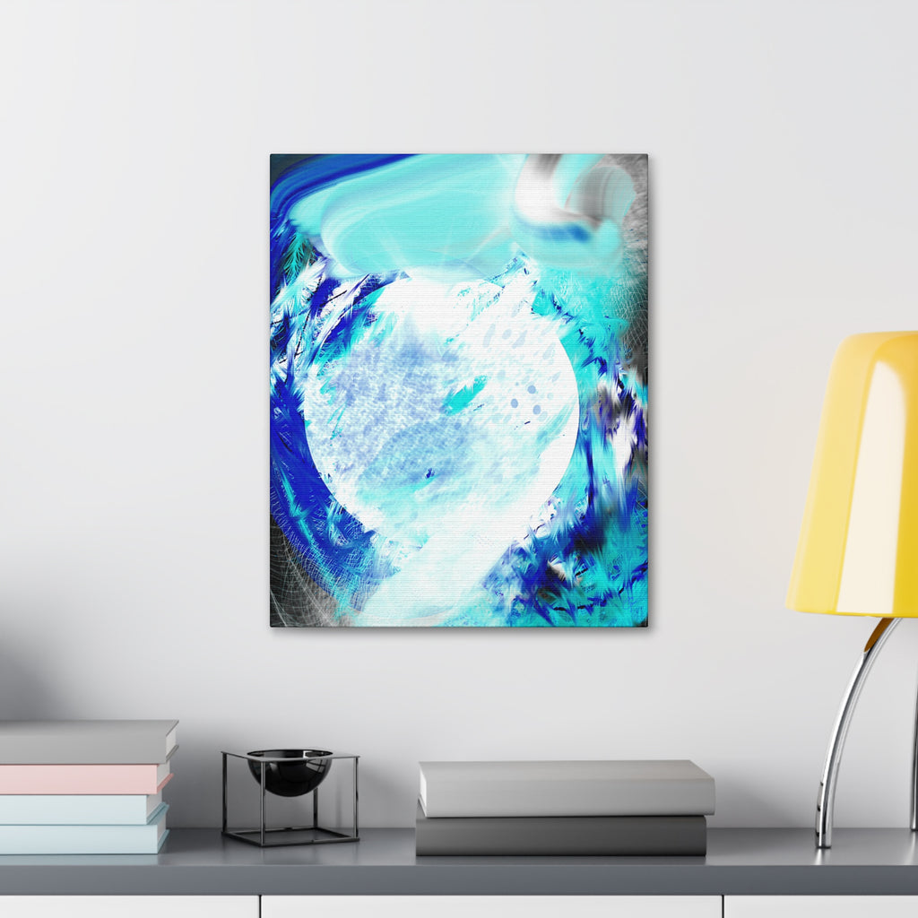 Abstract Blue Moon Canvas Print — Stretched 1.5" Wall Art