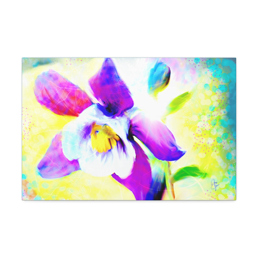 Purple Orchid Canvas Wall Art - Vibrant Floral Stretched Canvas