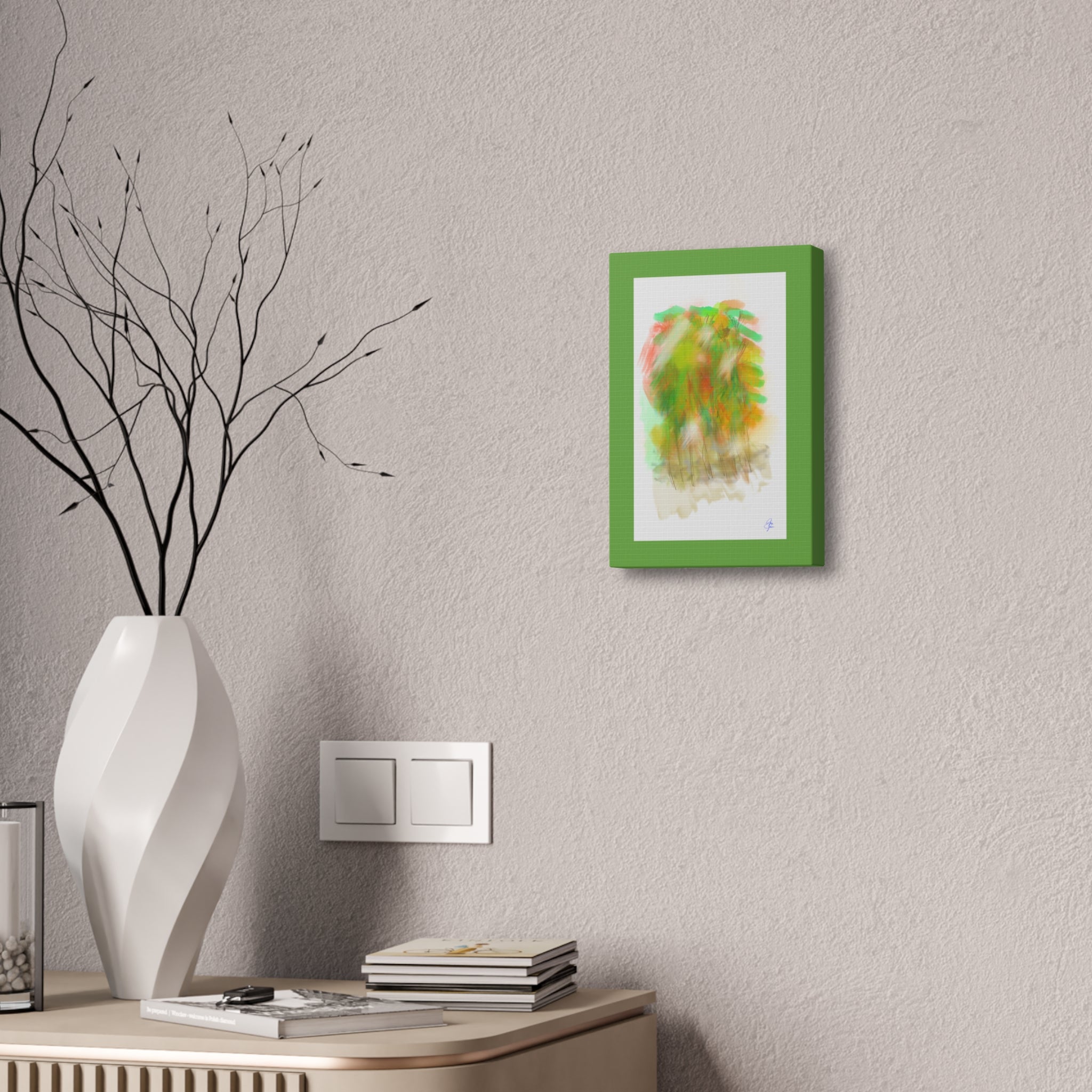 Abstract Green Forest Canvas — Stretched Wall Art