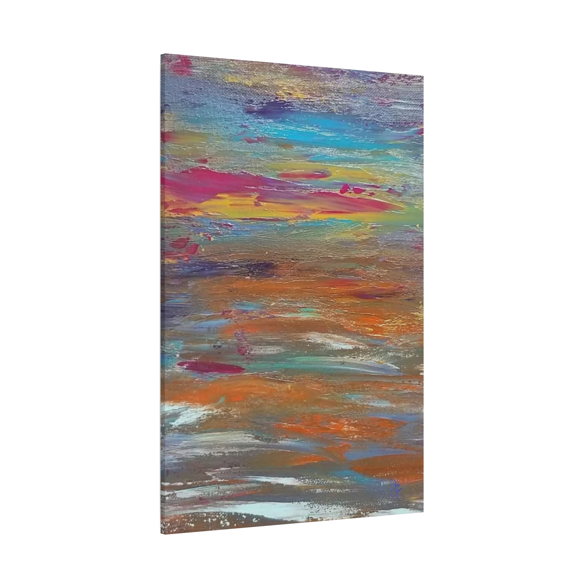 Abstract Colorful Sunset Matte Canvas Wall Art — Stretched 1.25"