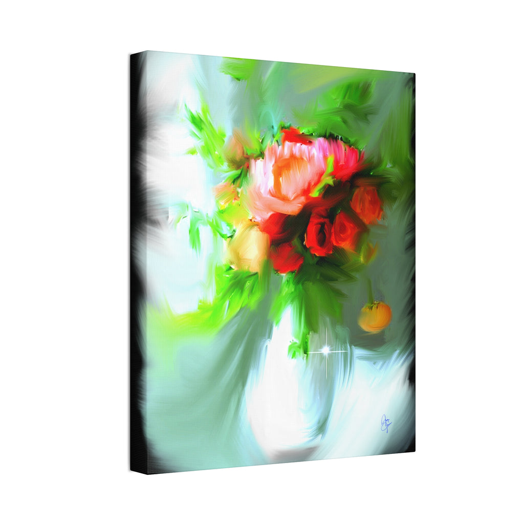 Vibrant Floral Bouquet Canvas Wall Art — Stretched 1.5"