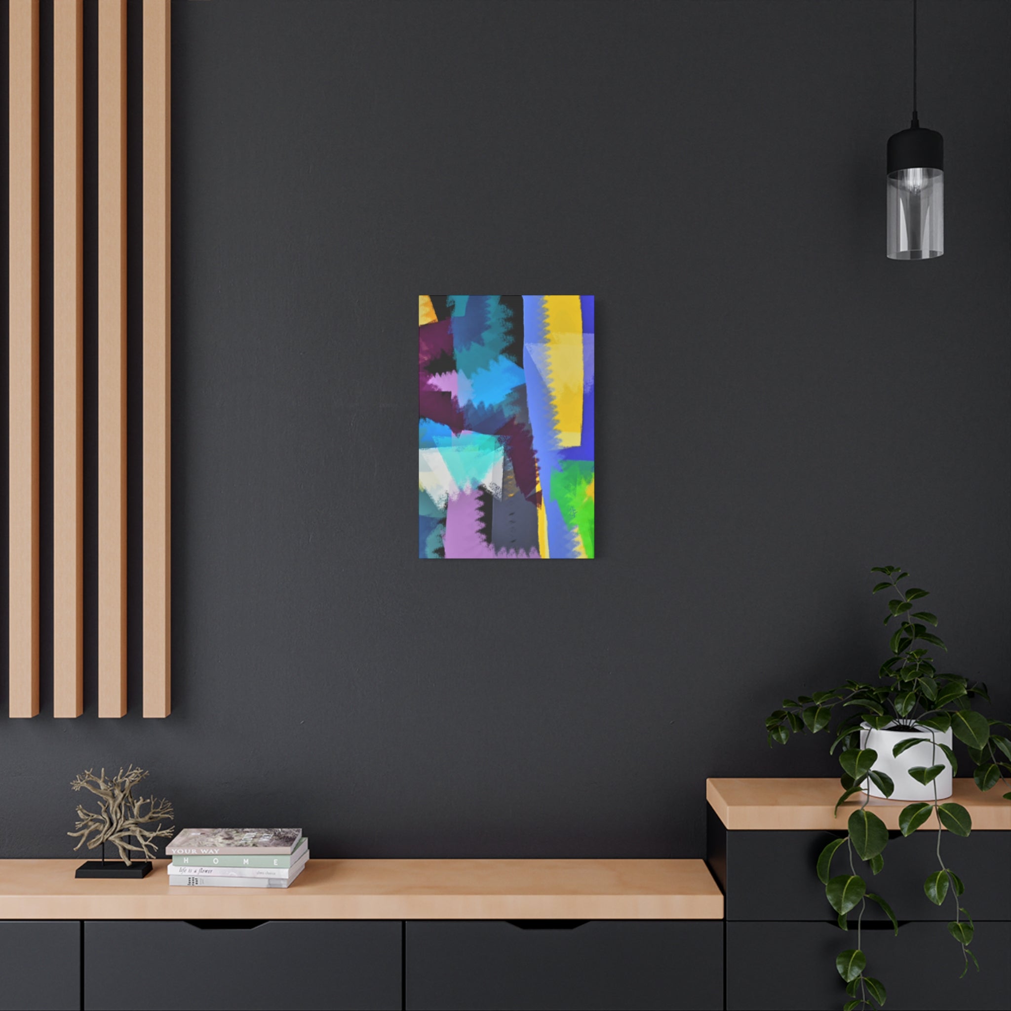 Abstract Color Burst Canvas Print — Vibrant Geometric Wall Art