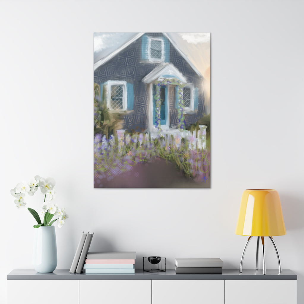 Coastal Cottage Garden Canvas Print — Stretched 1.5" Wall Art