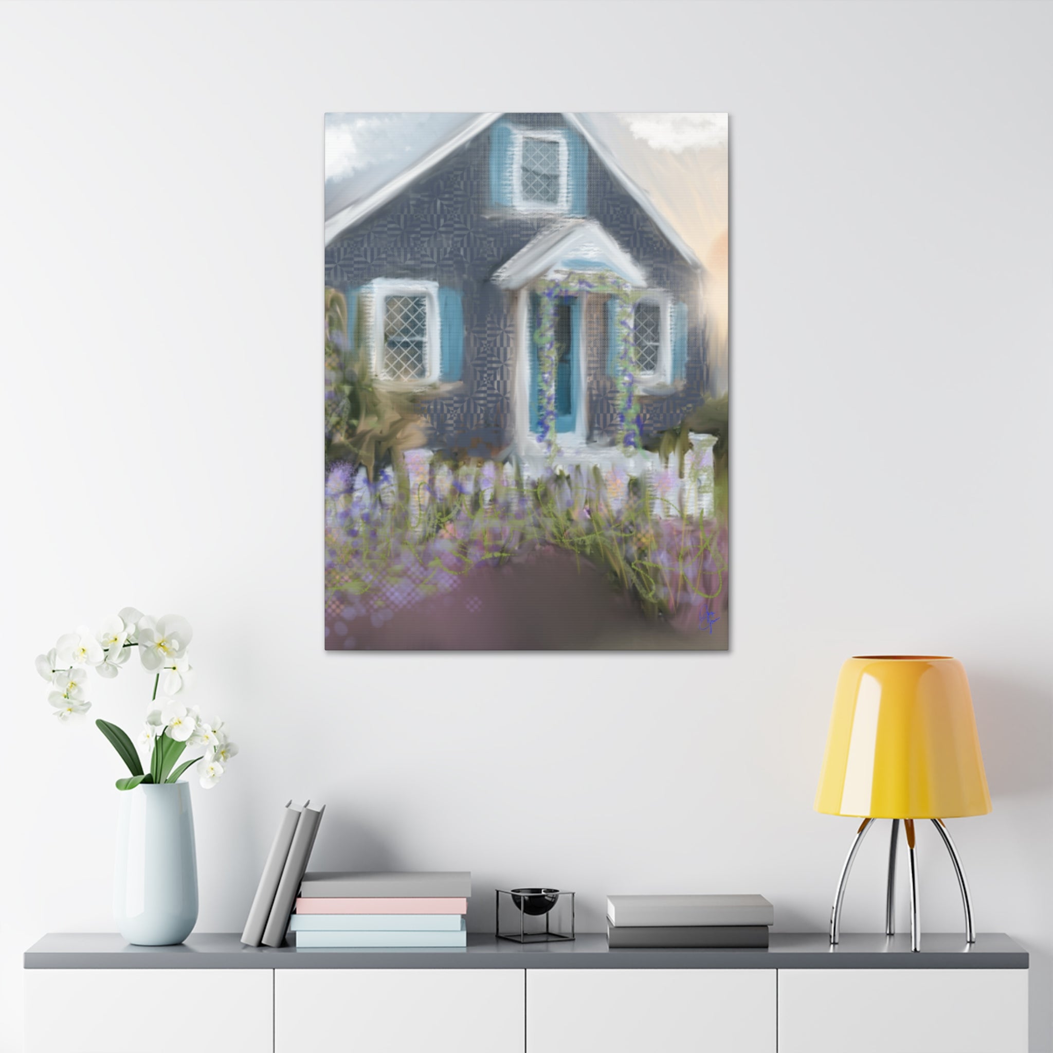 Coastal Cottage Garden Canvas Print — Stretched 1.5" Wall Art