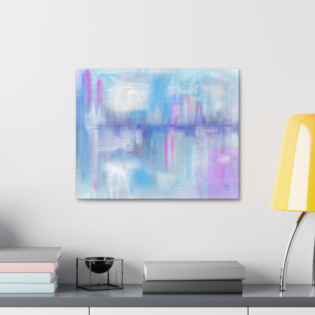 Abstract Pastel Cityscape Canvas Print — Stretched 1.5"