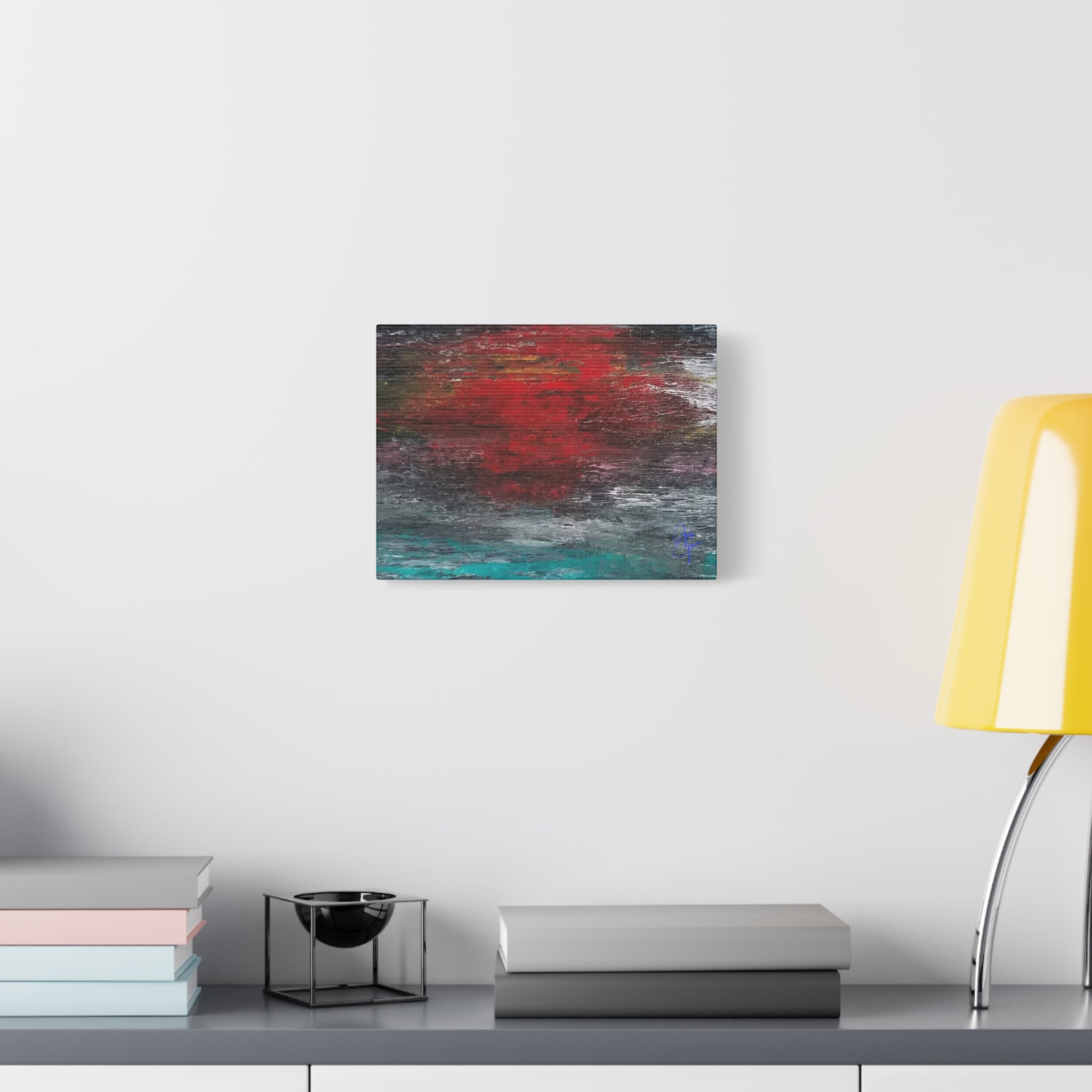 Abstract Red Horizon Matte Canvas Wall Art, Stretched 1.25"
